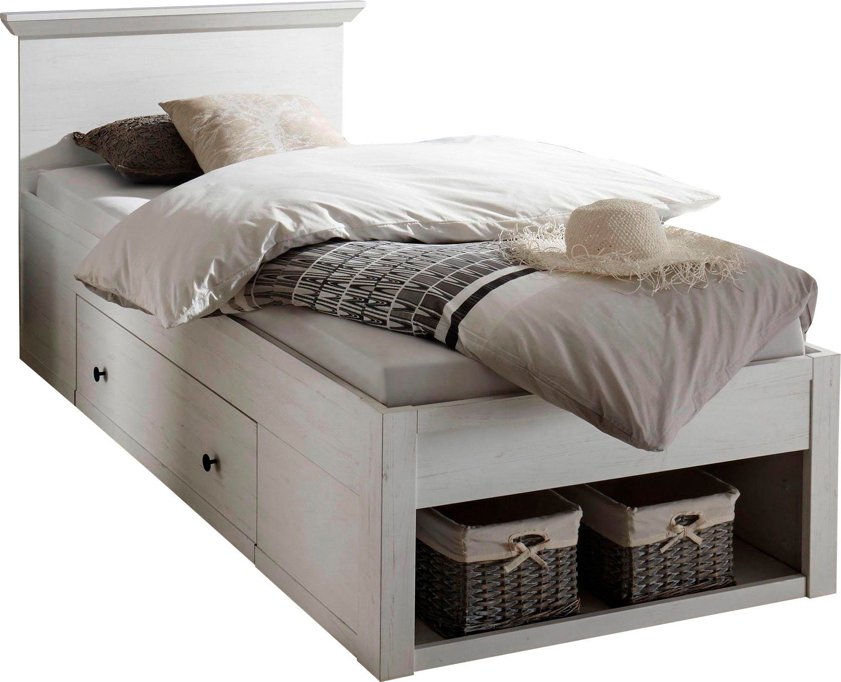 home affaire bed california in prachtige rustieke stijl wit