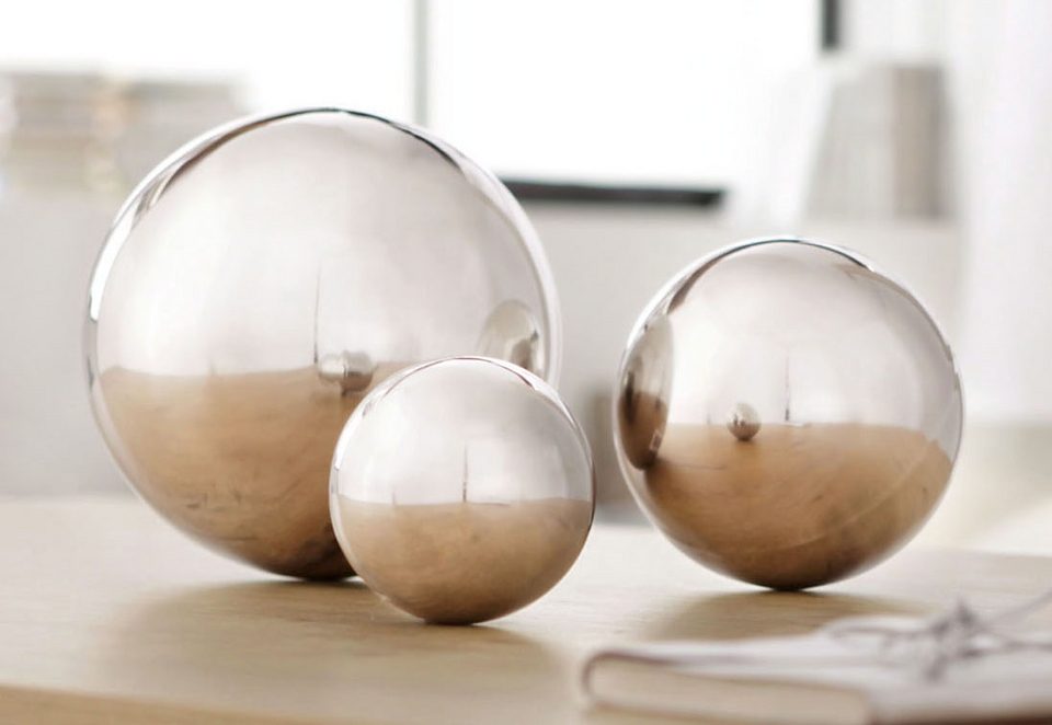 Creativ home Decoratieve bol gemaakt van roestvrij staal (set, 3 stuks)