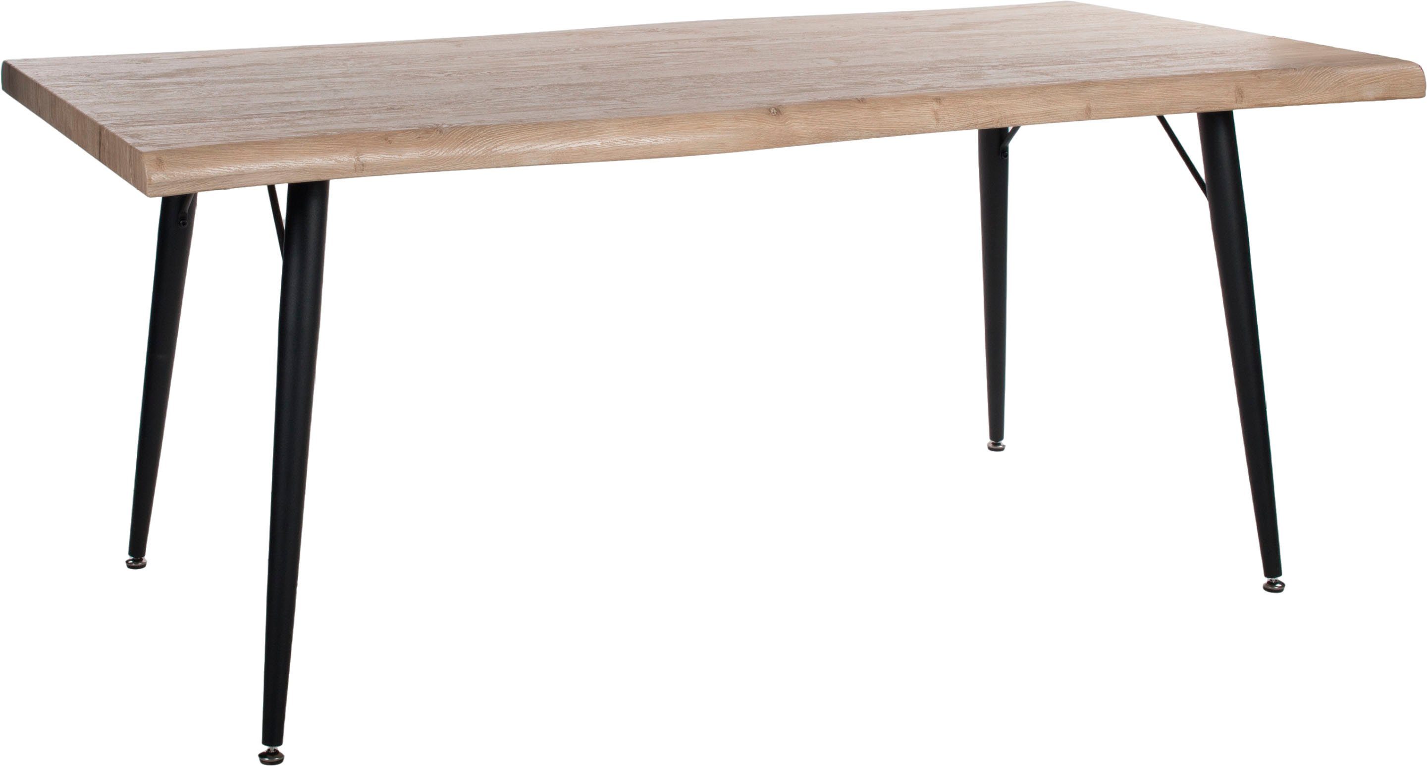 Duo Collection Eettafel Tailin tafel met boomrand Massief metalen frame, draagvermogen tot 100 kg