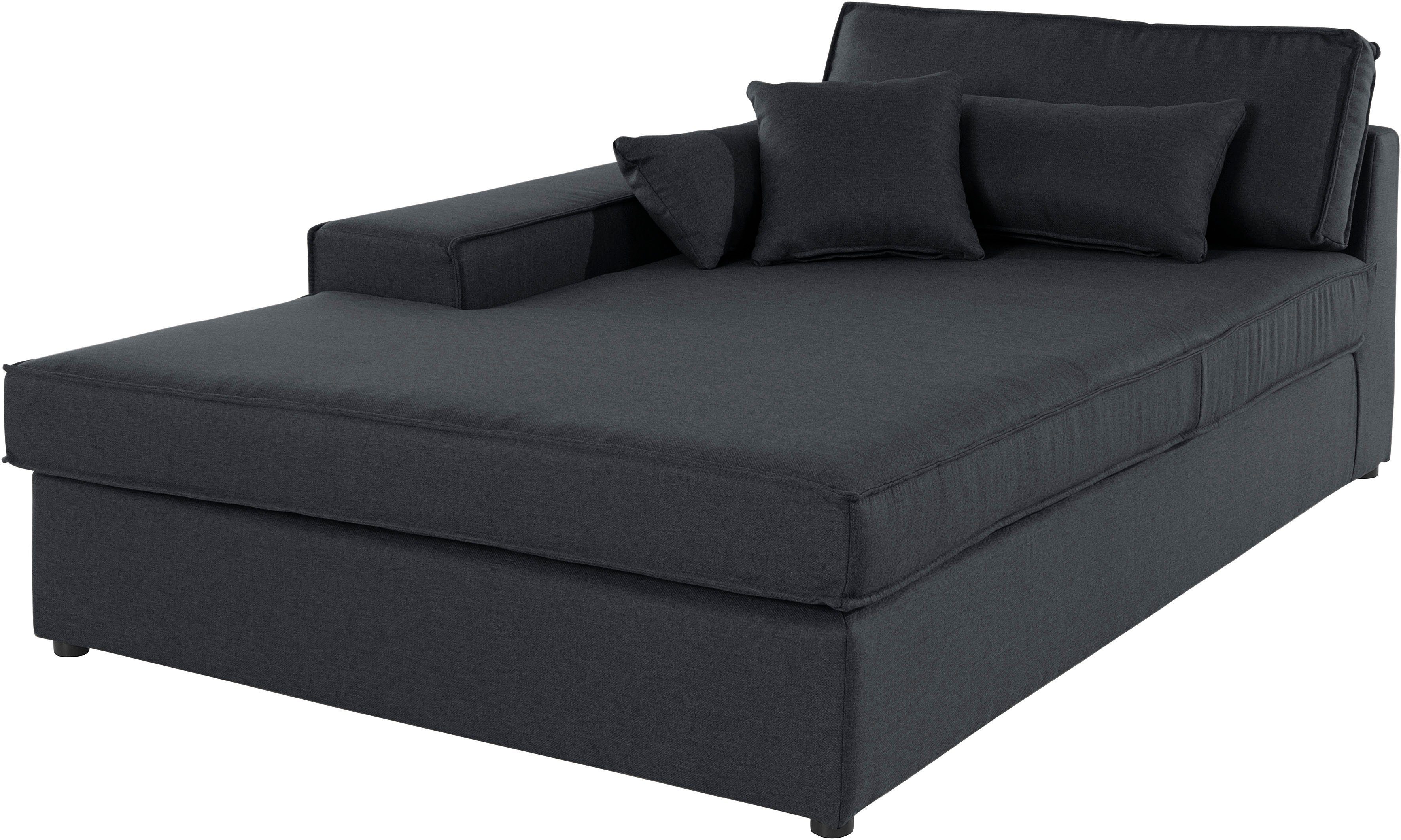 RAUM.ID Ottomane Enid afzonderlijk plaatsbaar of als deel van een modulaire bank, stevig zitcomfort grijs, chaise longues, Ottomane links