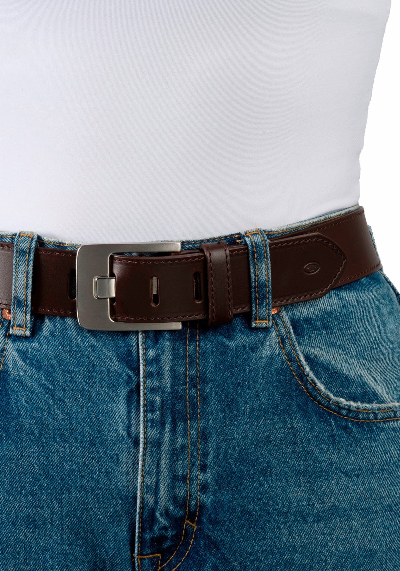 Tom Tailor Leren riem TTLAUREL 4 cm brede damesriem must-have voor denim-look