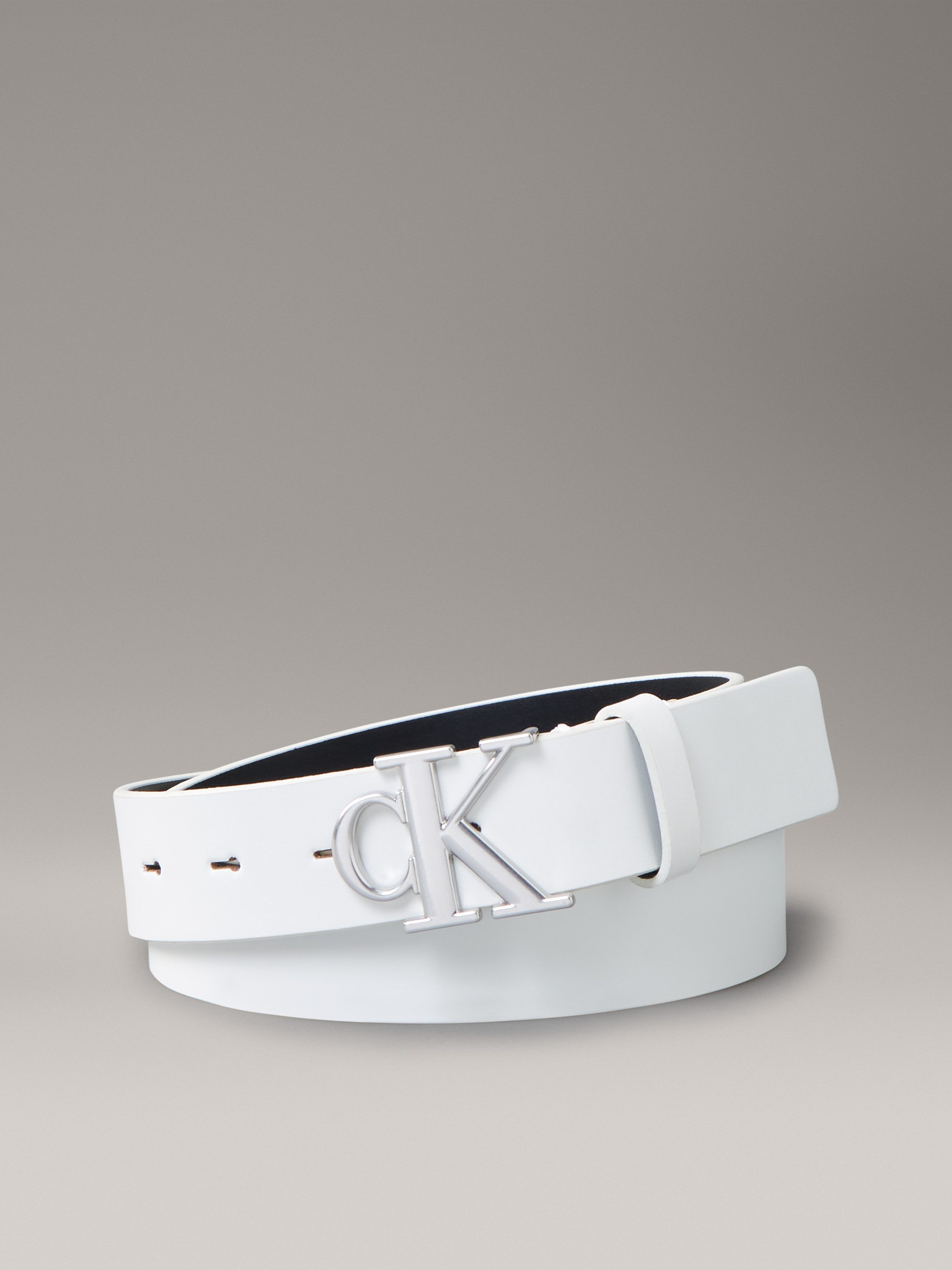 Calvin Klein Leren riem Monogram Plaque Buckle 30MM