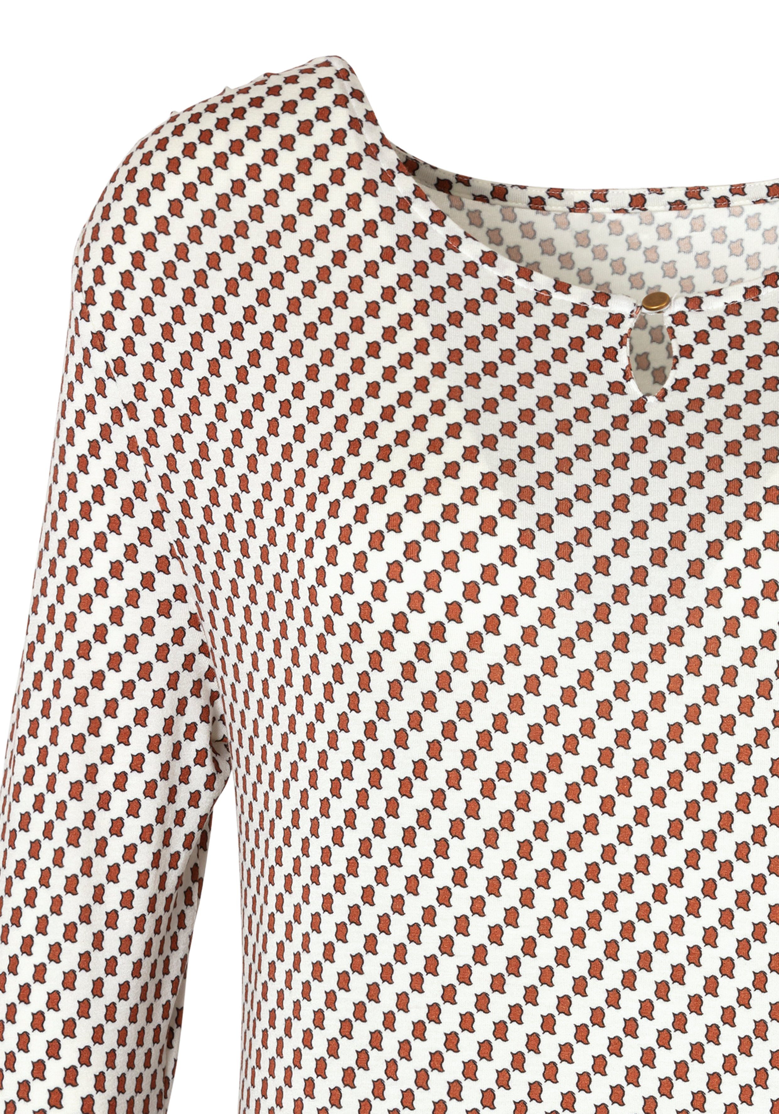 Vivance Shirt met ronde hals Met goudkleurige sierknop bij de hals