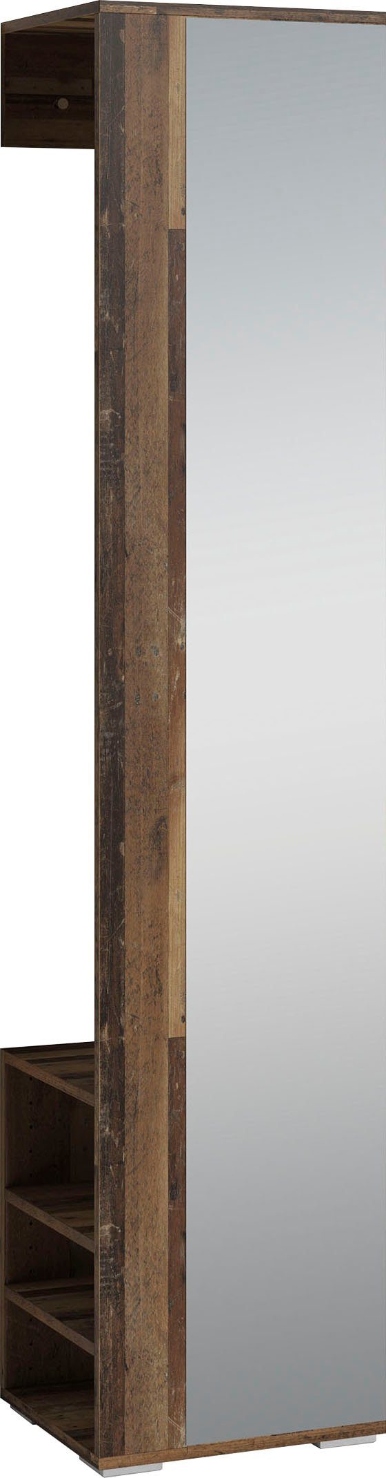 inosign kapstokpaneel ben breedte 40 cm, met spiegel en garderobestang (1 stuk) bruin