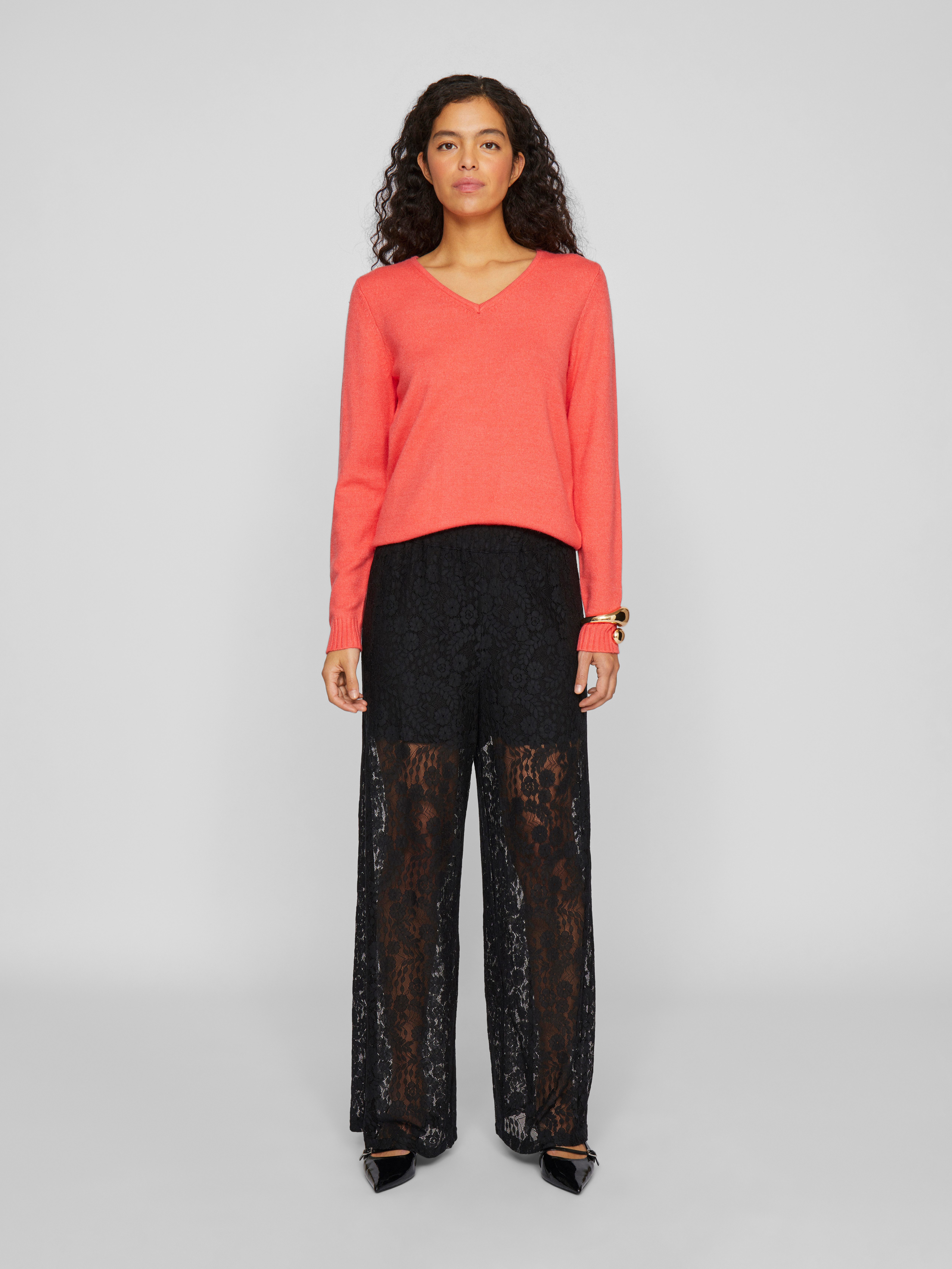 Vila Trui met V-hals VIRIL V-NECK L/S KNIT TOP - NOOS