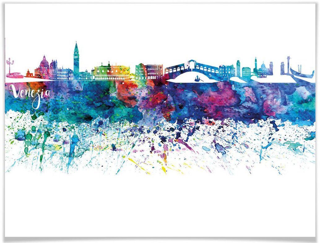 wall-art poster graffiti multicolour veneti skyline (1 stuk) multicolor