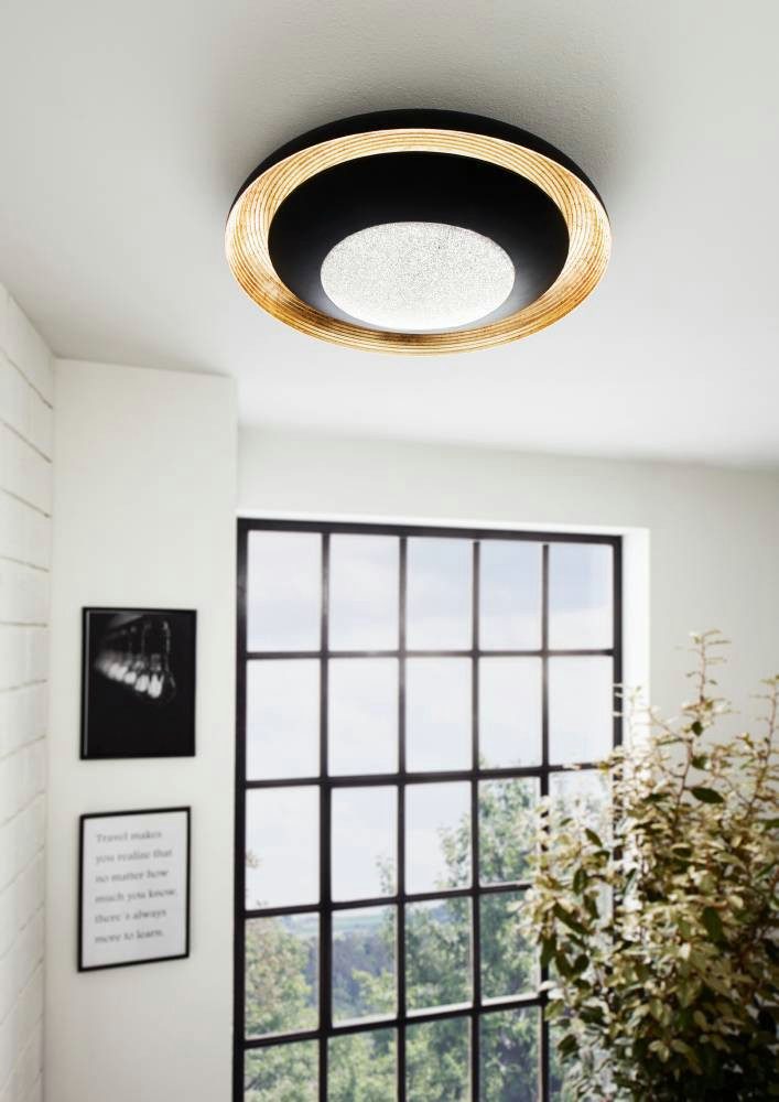 EGLO Plafondlamp CANICOSA 2 plafondlamp, goud, zwart, dimbaar, tuneable white, CCT (1 stuk)