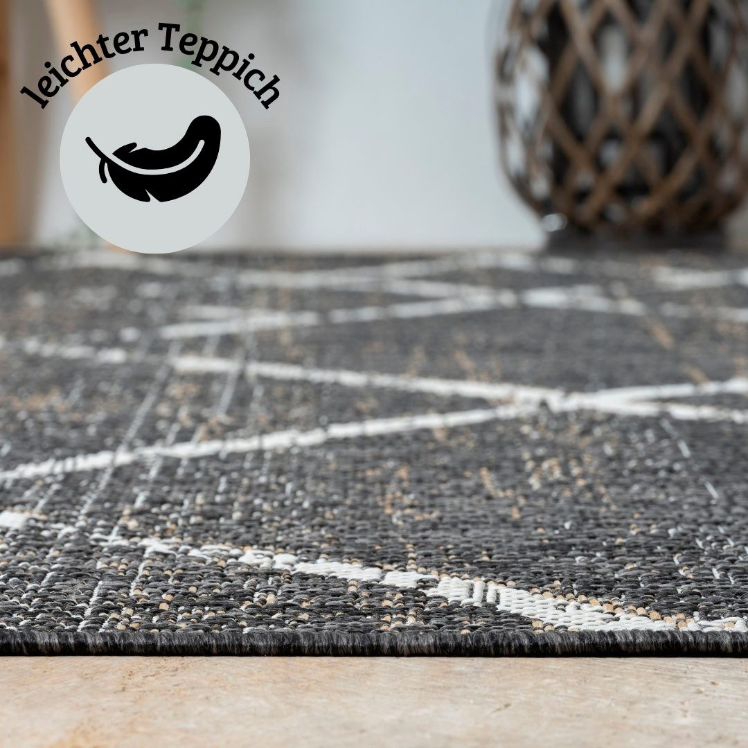 my home Vloerkleed Sorren voorraadopruiming Ruitenpatroon, geschikt voor binnen- en buitengebruik, terras & balkon