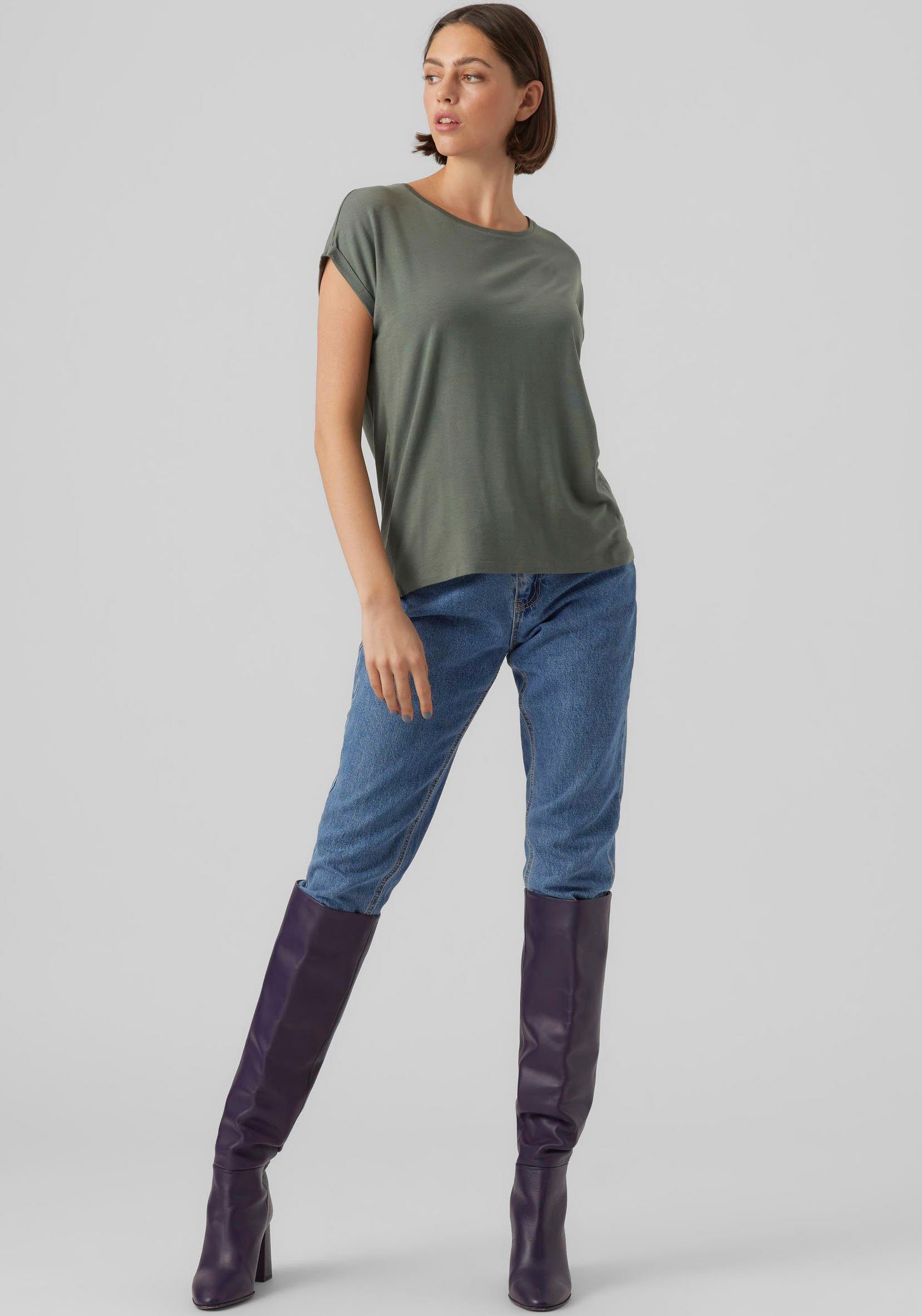 Vero Moda Shirt met ronde hals VMAVA PLAIN SS TOP GAJRS NOOS