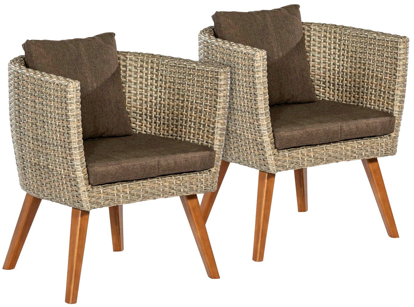 MERXX Tuinstoel Imperia Aluminium/kunststof, incl. kussens (set, 2 stuks) tuinstoelen beige