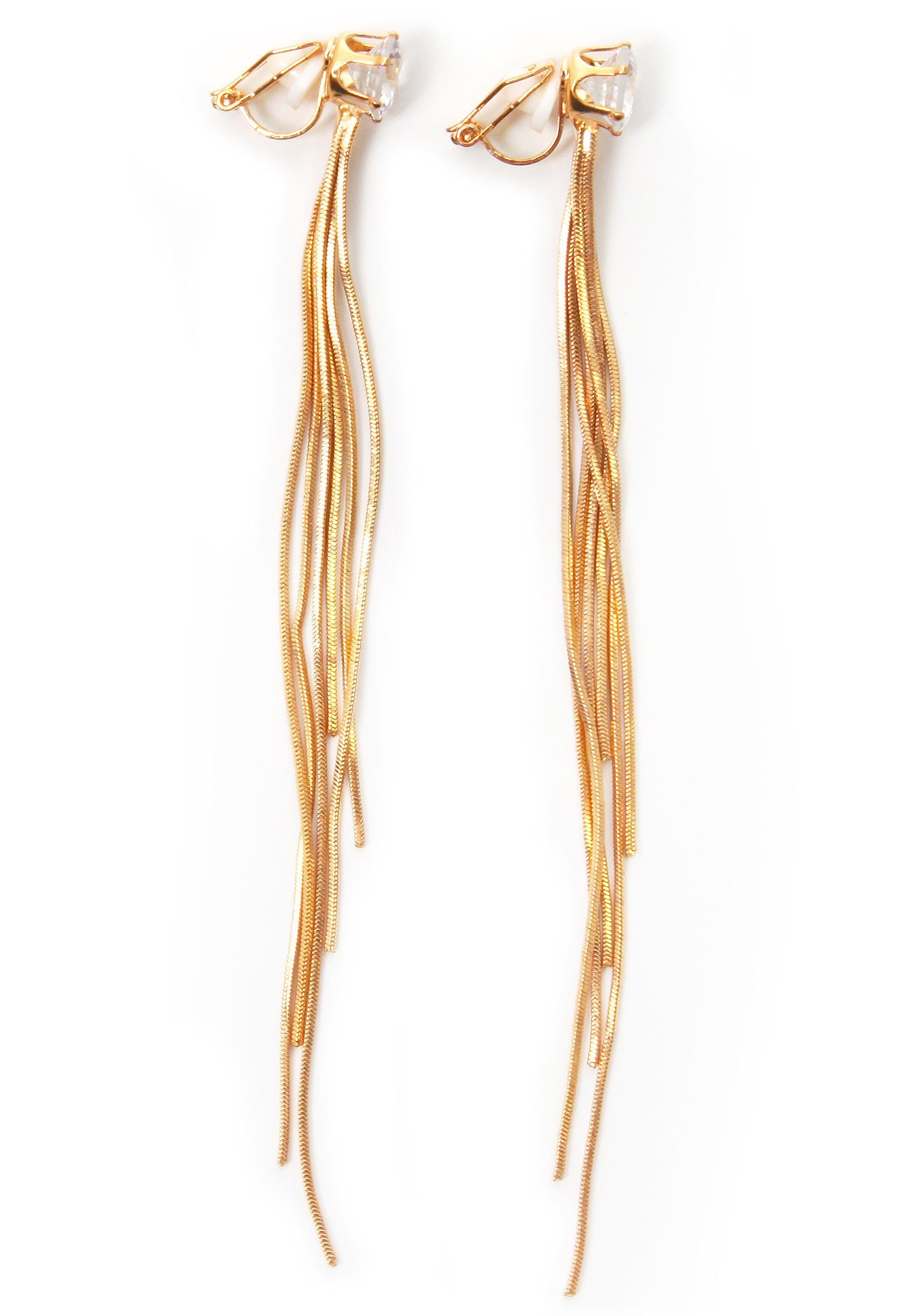 Firetti Paar oorclips Meerrijig met glassteen dames oorbellen goud(kleur)