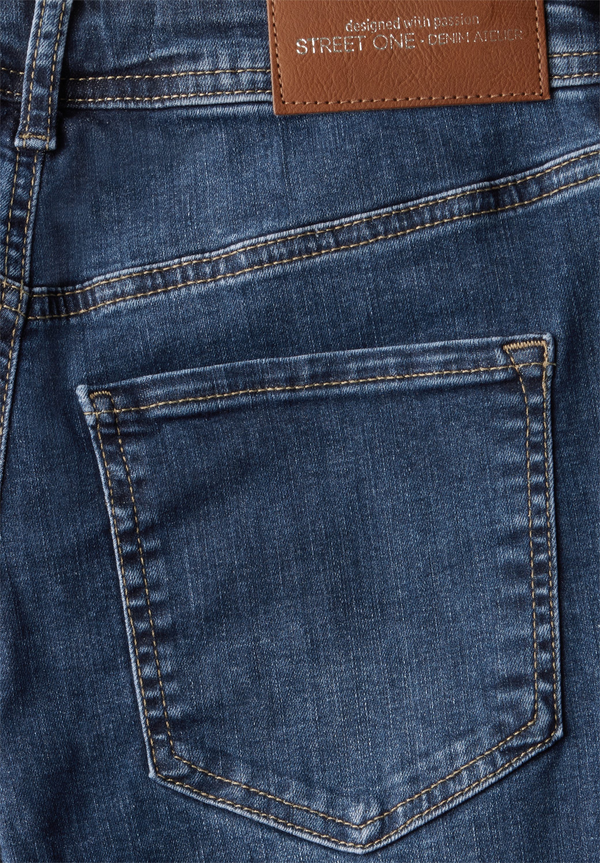 STREET ONE High-waist jeans met studs