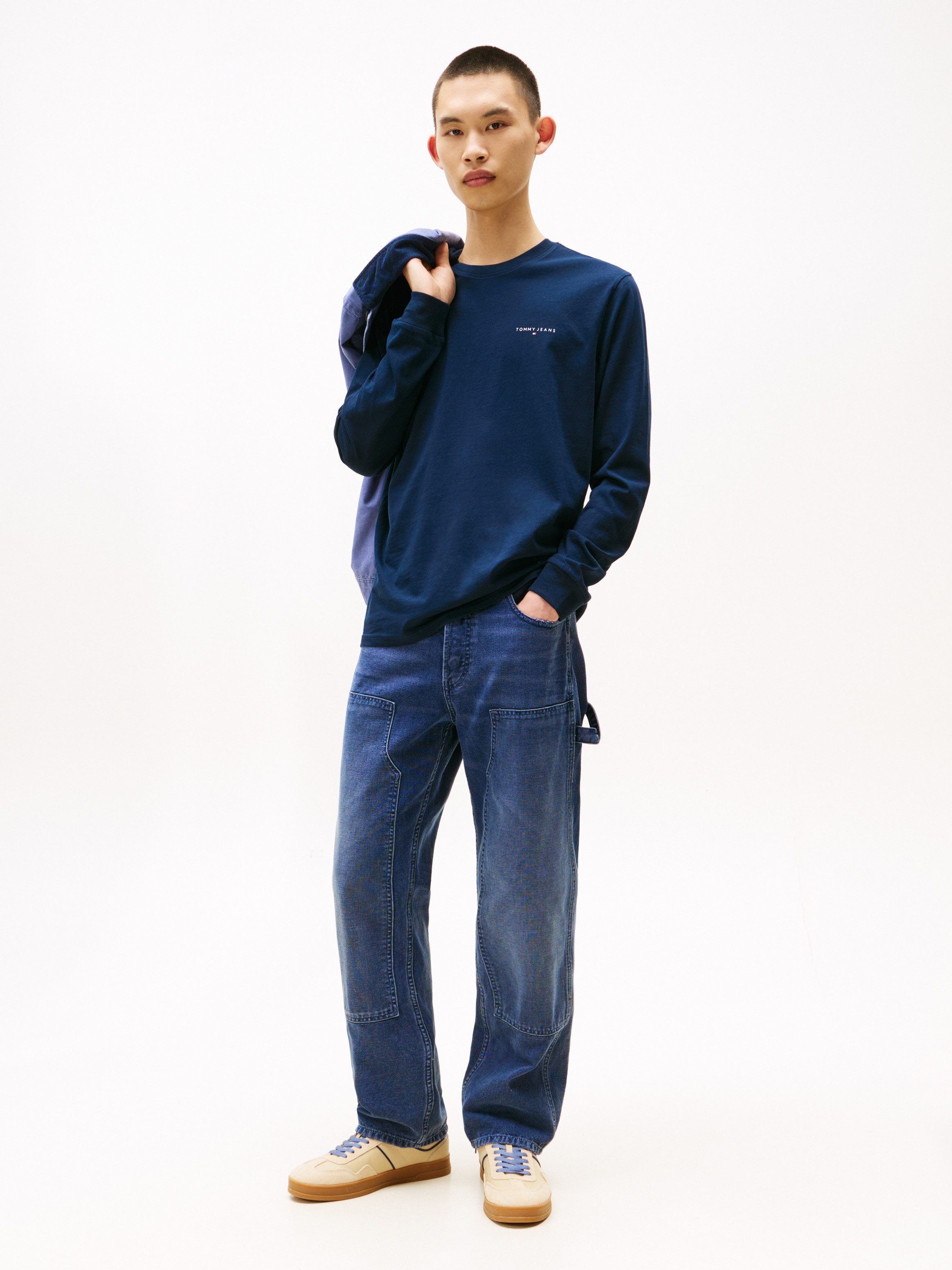 TOMMY JEANS Shirt met lange mouwen TJM SLIM CHEST LINEAR LS TEE EXT