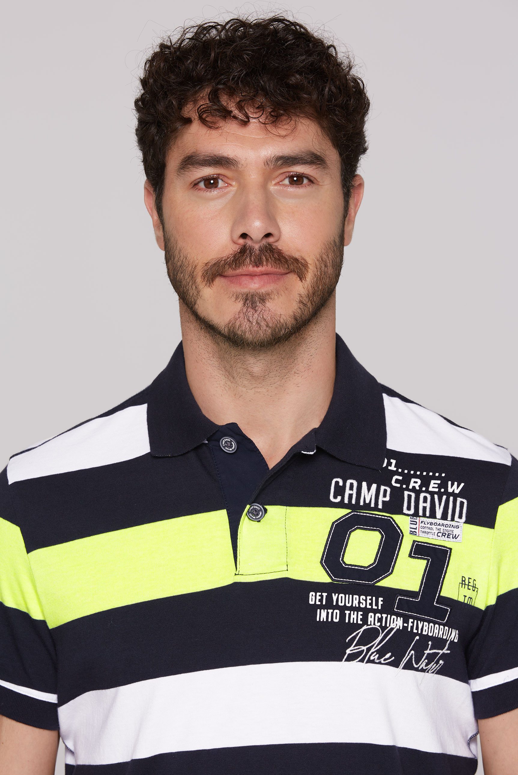 CAMP DAVID Poloshirt met logoprint