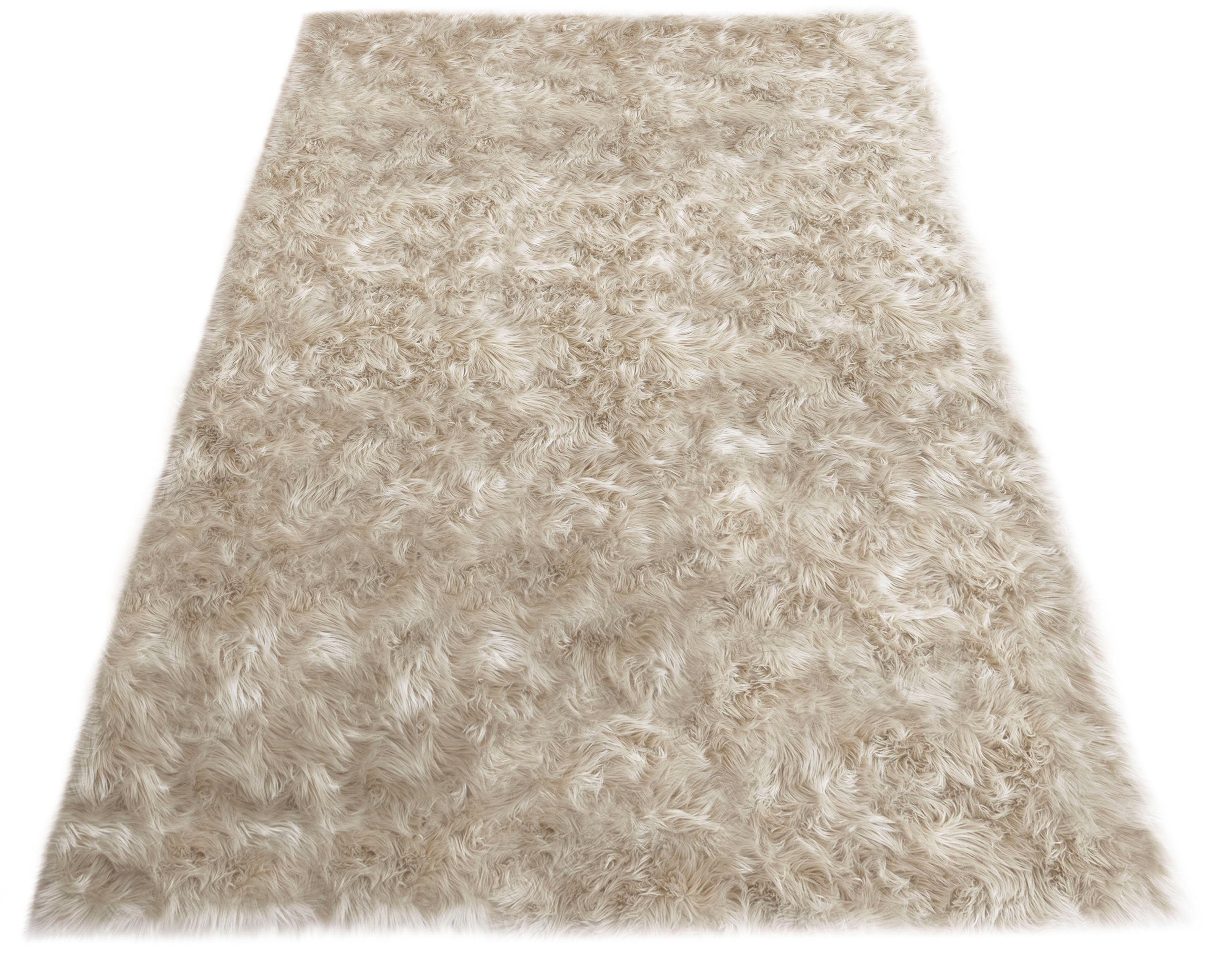 my home Vachtvloerkleed Dena, hoogpolige vloerkleden, behaaglijk zacht Imitatiebont, unikleur, woonkamer, slaapkamer, eetkamer