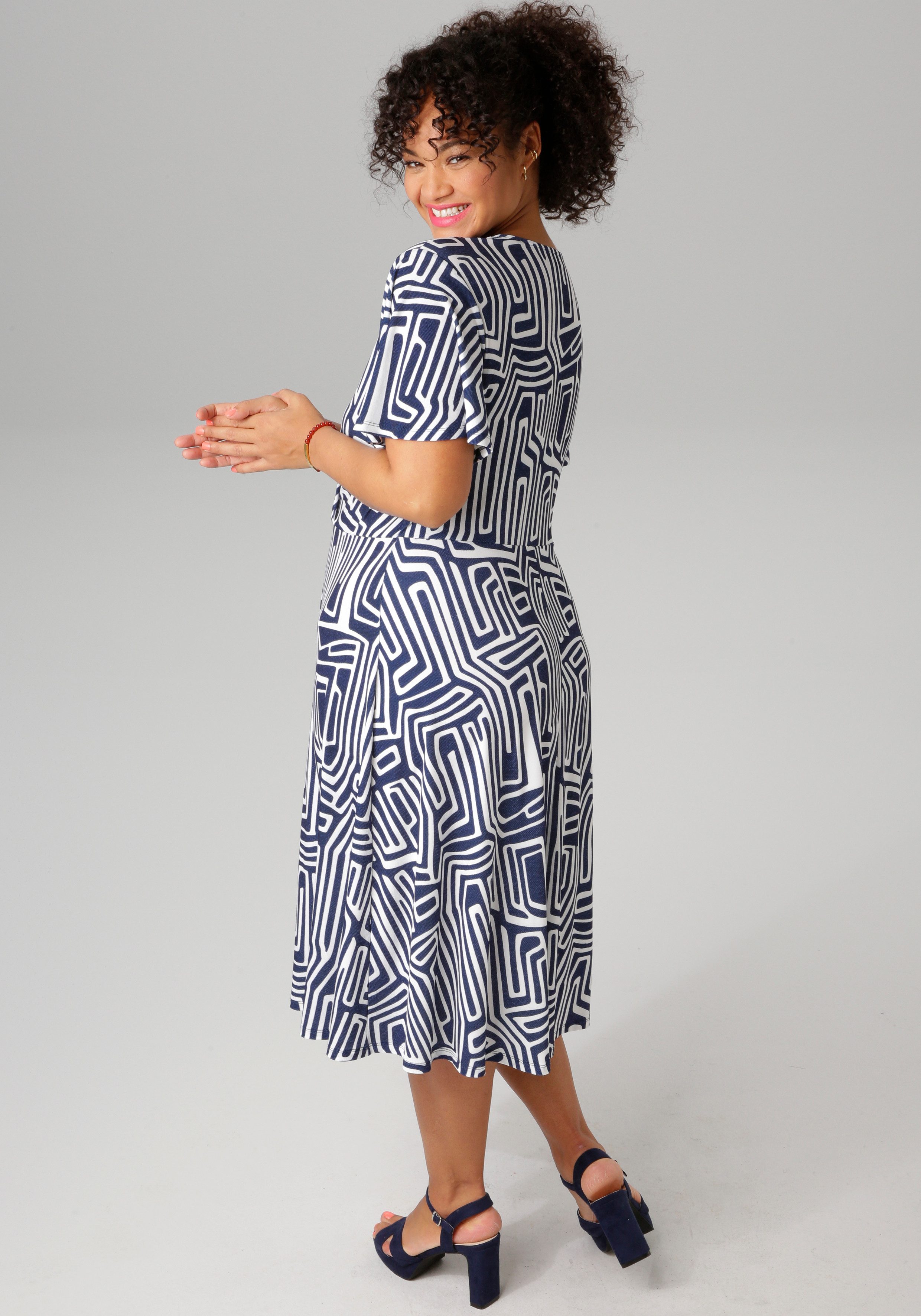 Aniston PLUS Jerseyjurk met v-hals in wikkel-look - nieuwe collectie