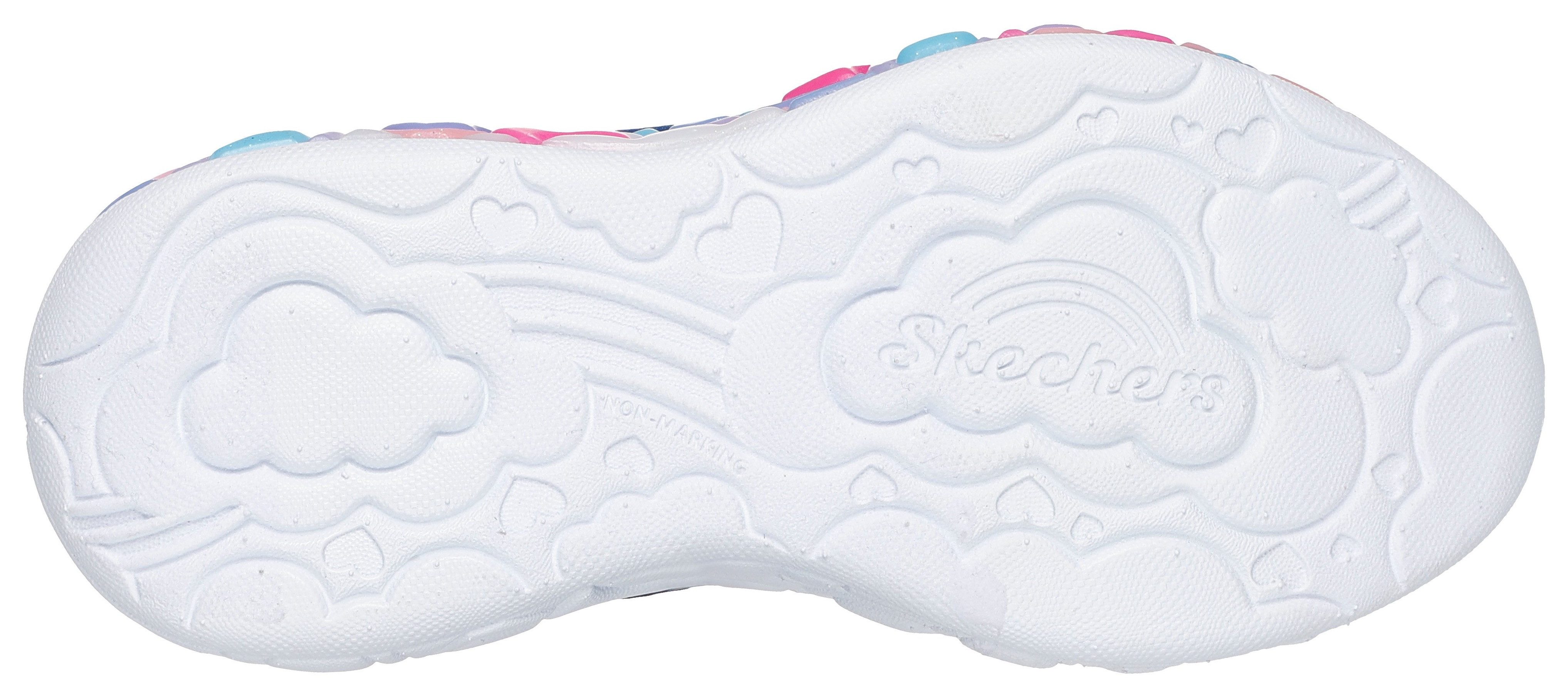 Skechers Sneakers ETERNAL HEART LIGHTS , blink,-klittenbandschoen met hart-applicatie, maat sjabloon om te downloaden