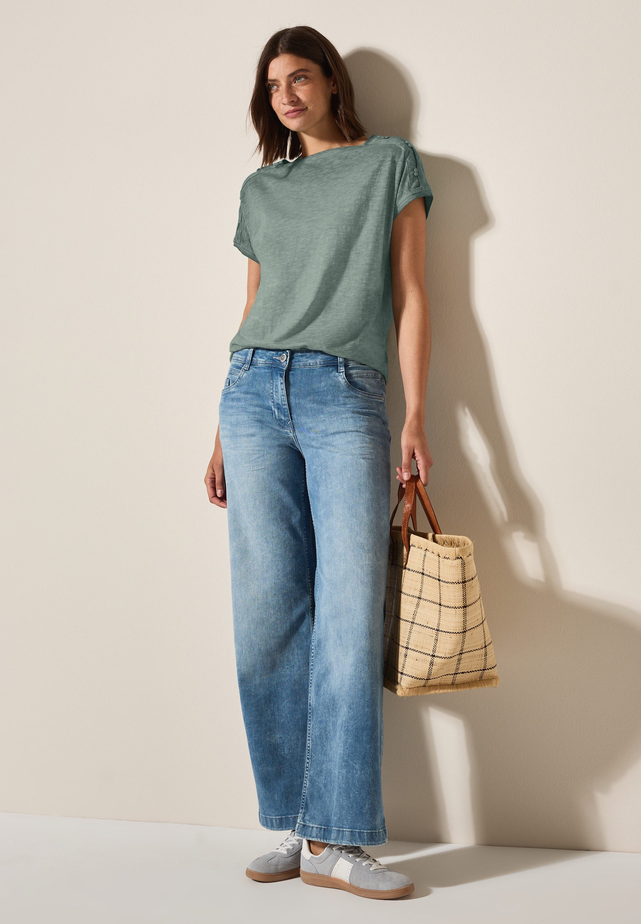 Cecil T-shirt met knoopdetail