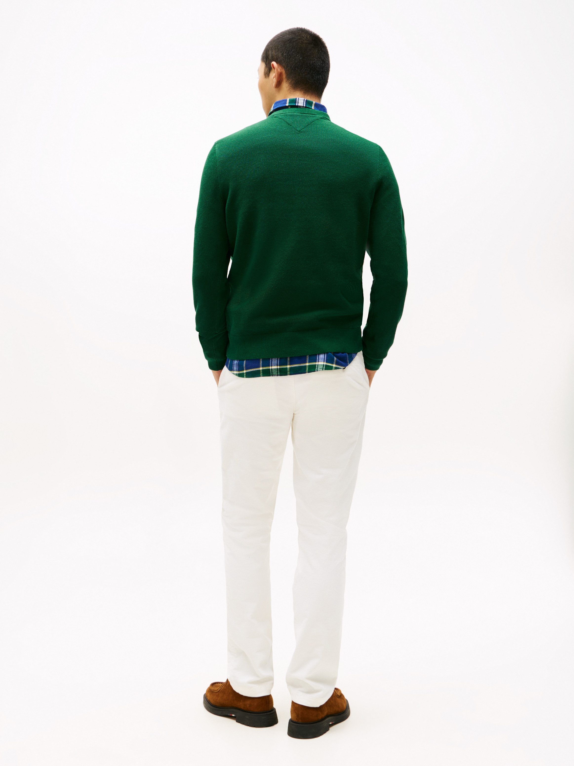 Tommy Hilfiger Trui met ronde hals ESSENTIAL STRUCTURE CREW NECK met structuur en label