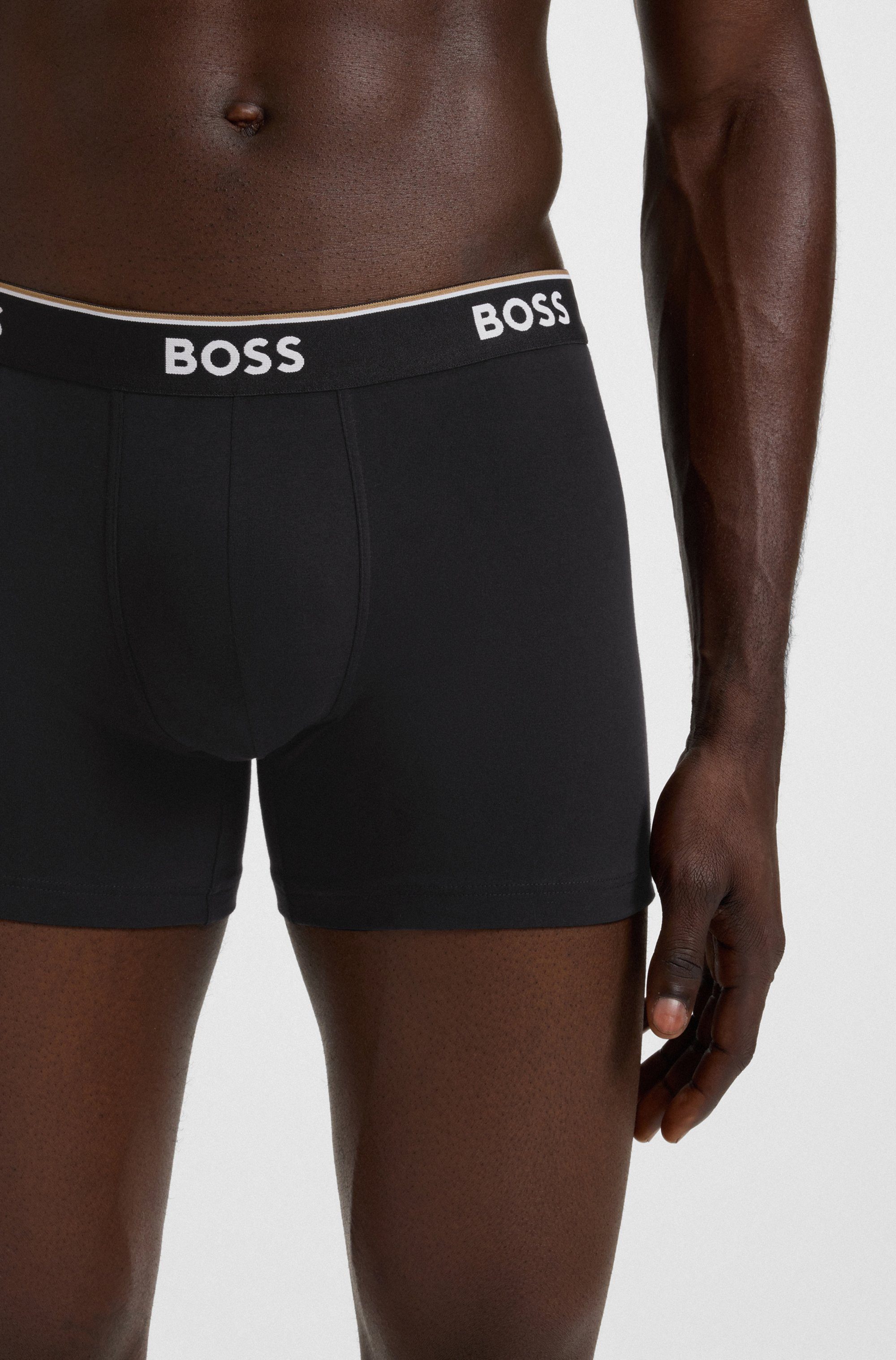 BOSS Lange boxershort BRIEF 3 PACK met in kleur bijpassende weefband (3 stuks)