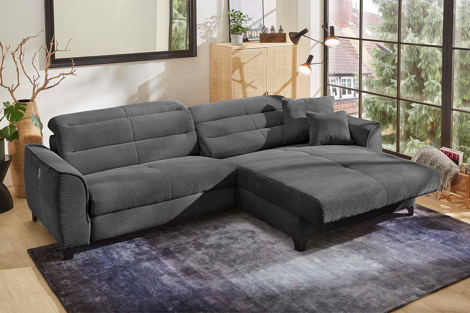 Jockenhöfer Gruppe Hoekbank Double One L-vorm met 2 x 120 cm brede, elektrisch verstelbare relaxfuncties