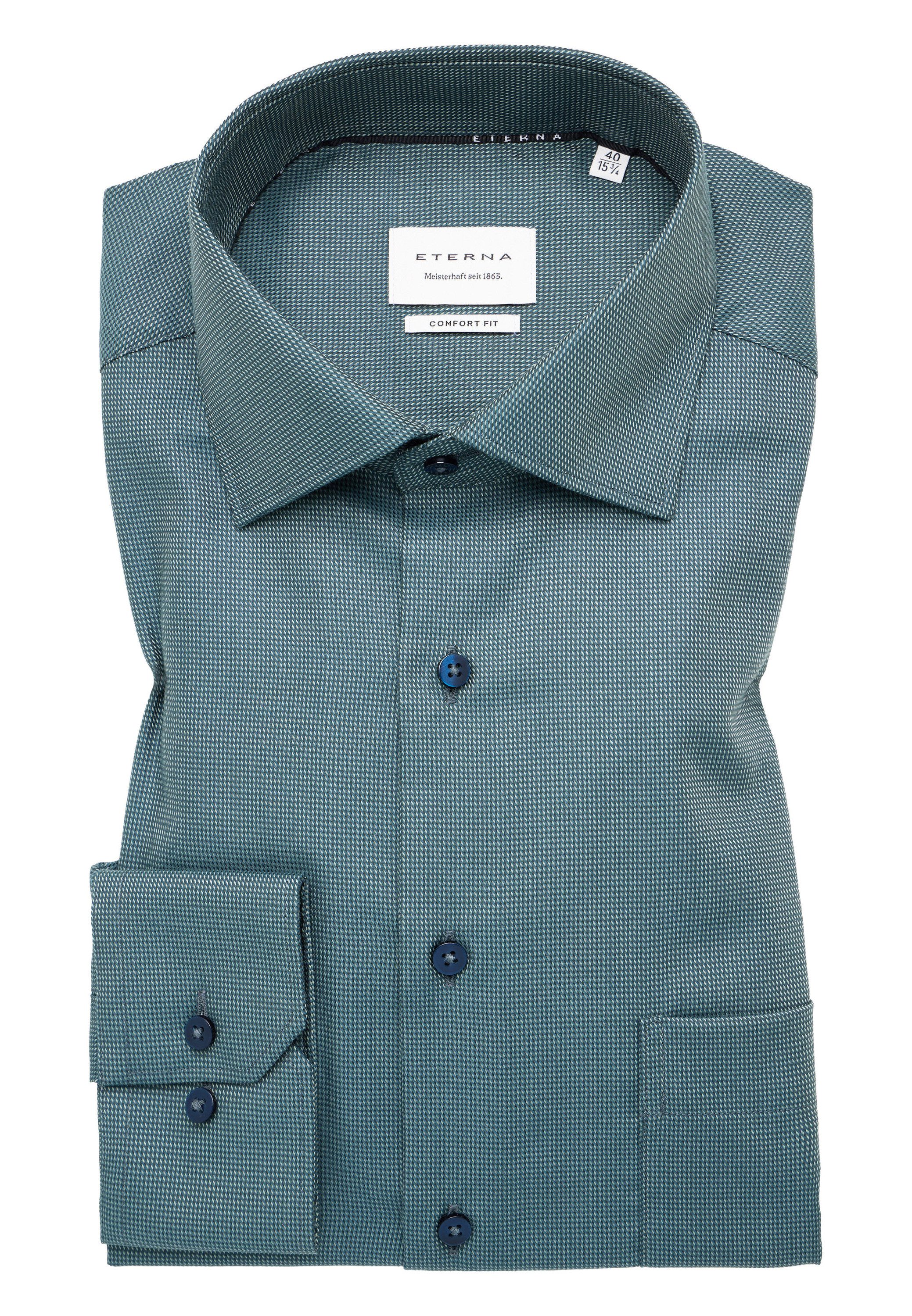 Eterna Overhemd met lange mouwen Comfort fit NON IRON (strijkvrij)