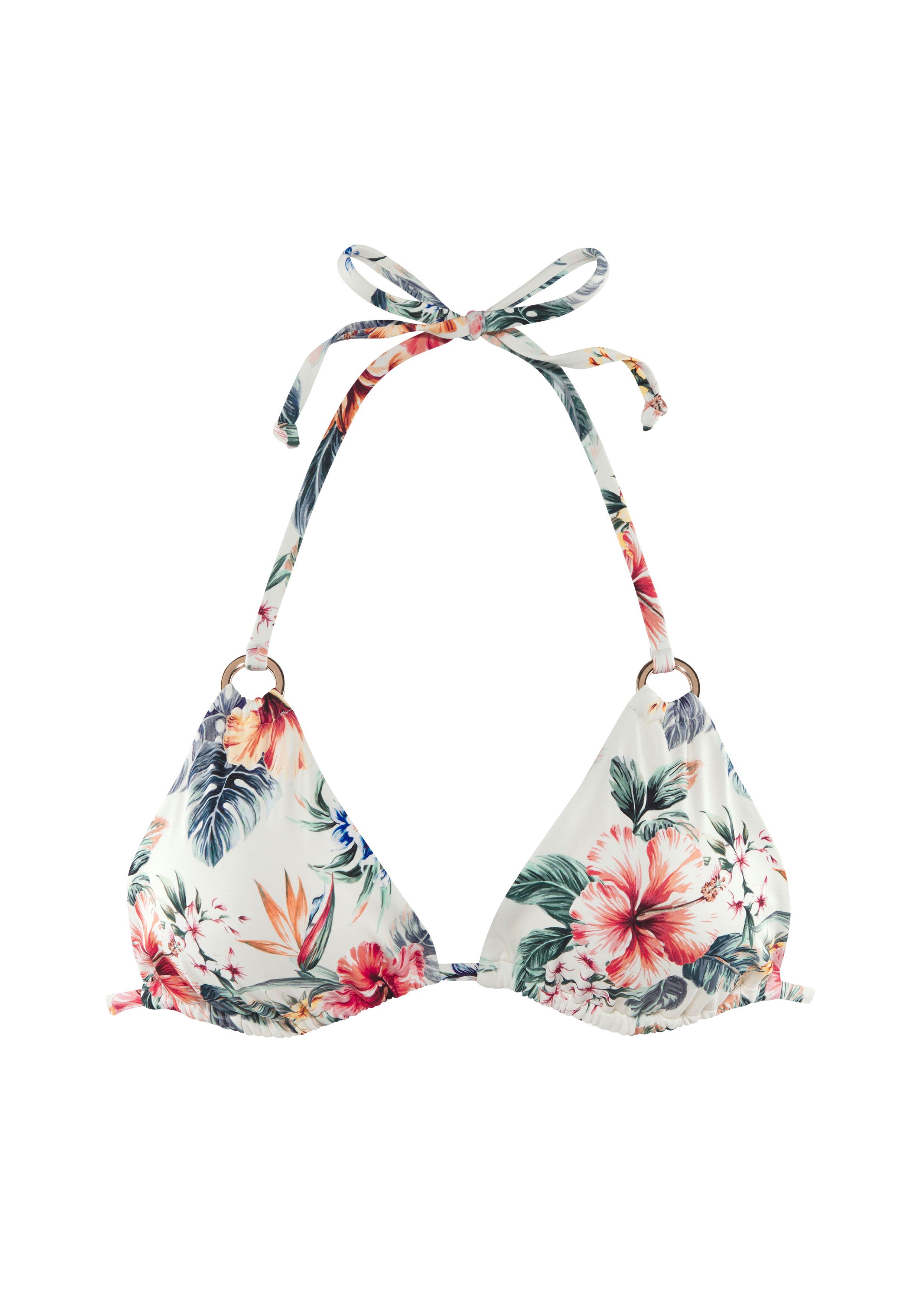 Lascana Triangel-bikinitop Salsa Goudkleurige sierringen