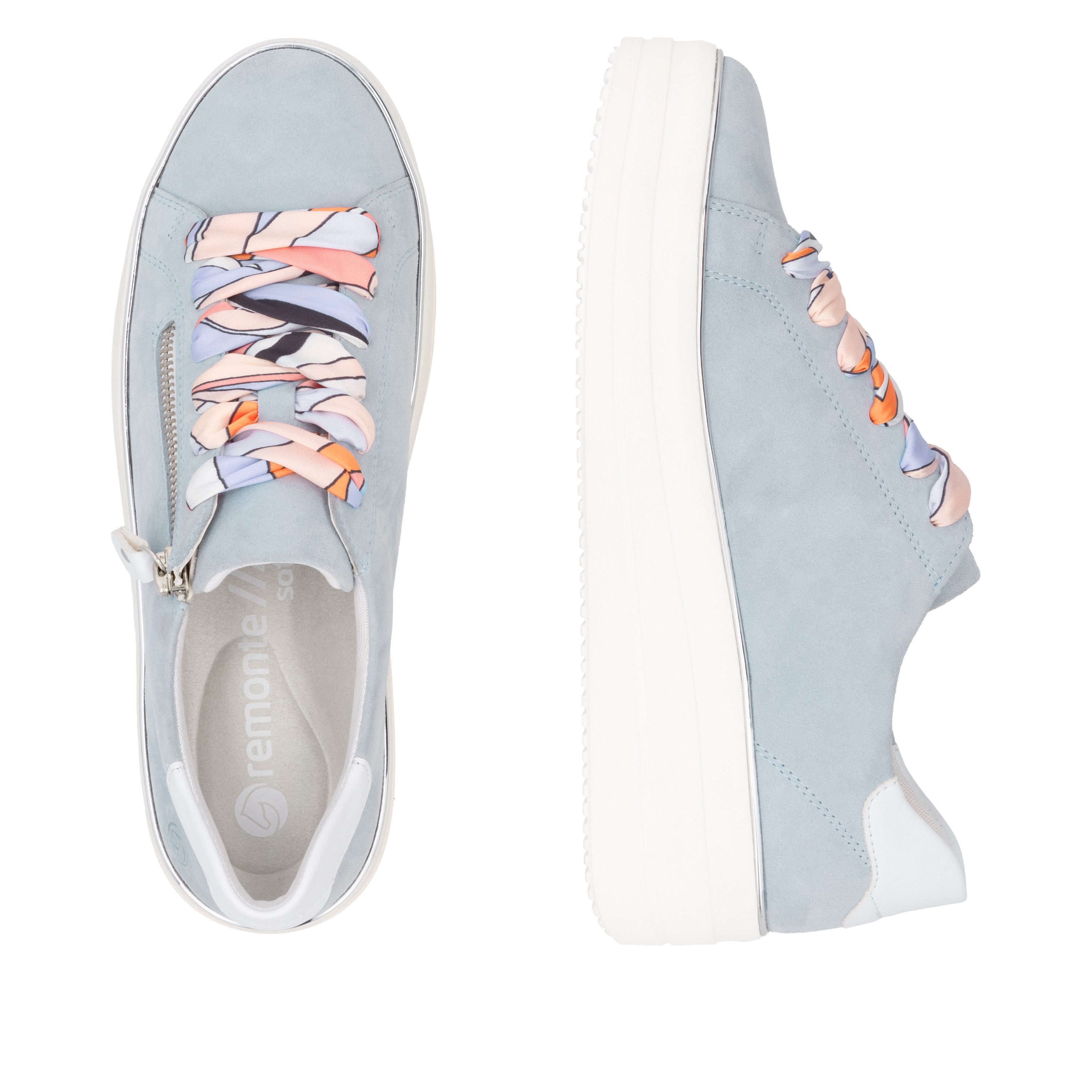 Remonte Plateausneakers , vrijetijdsschoen, lage schoen, veterschoen met zijrits