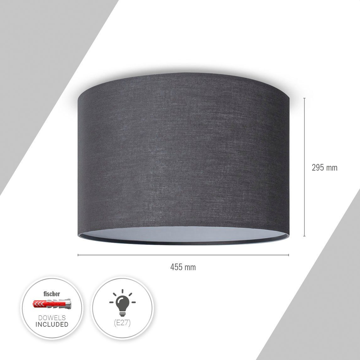 Paco Home Plafondlamp Uni Color LED plafondlamp woonkamer en slaapkamer, effen kleuren, decor E27