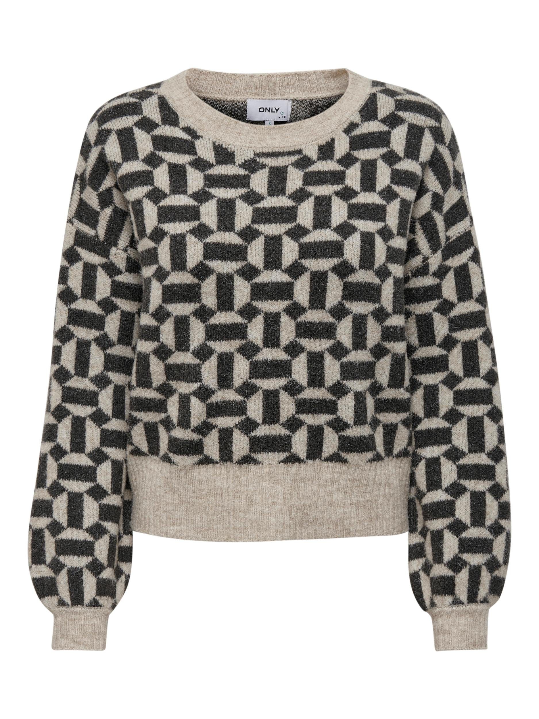 Only Trui met ronde hals ONLGEO LIFE L/S PULLOVER KNT