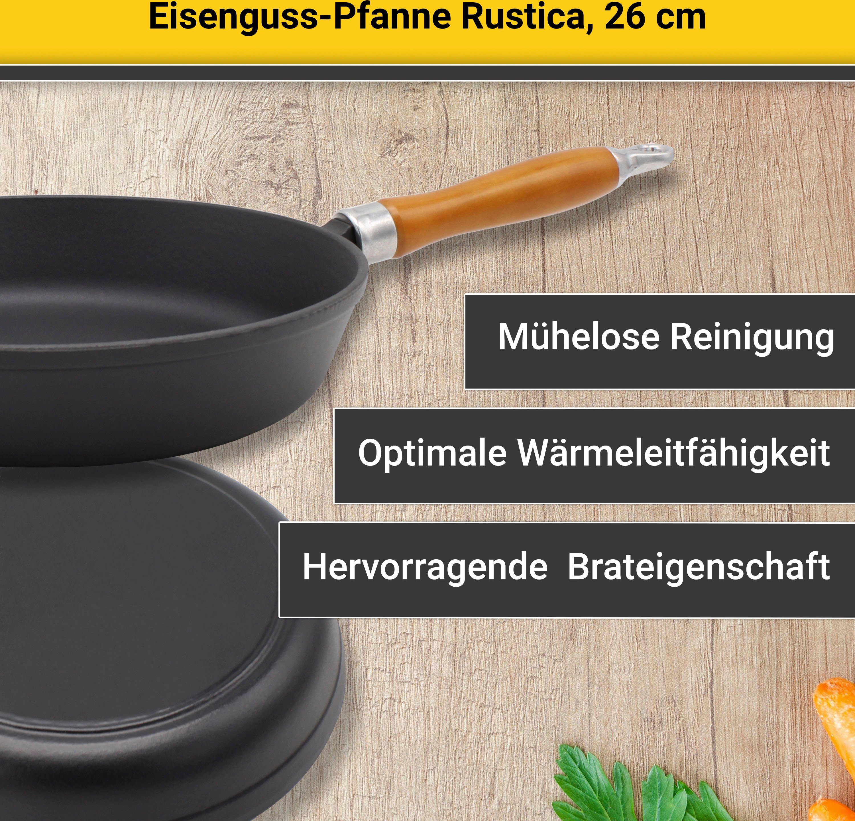 Krüger Koekenpan Gietijzeren koekenpan RUSTICA voor inductiekookvelden geschikt (1-delig)
