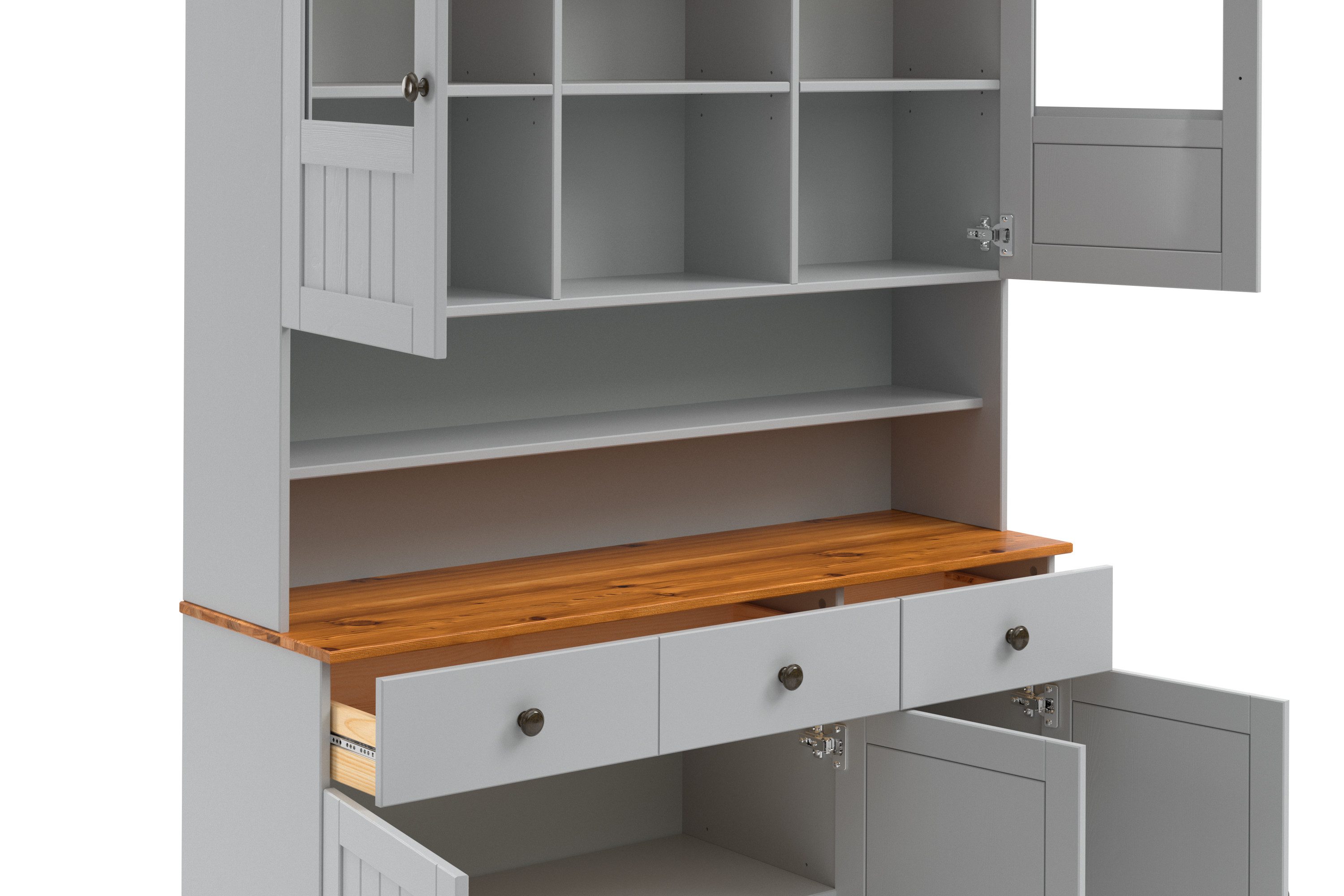 Home affaire Keukenbuffet Alby2 Met metalen grepen, breedte 125 cm
