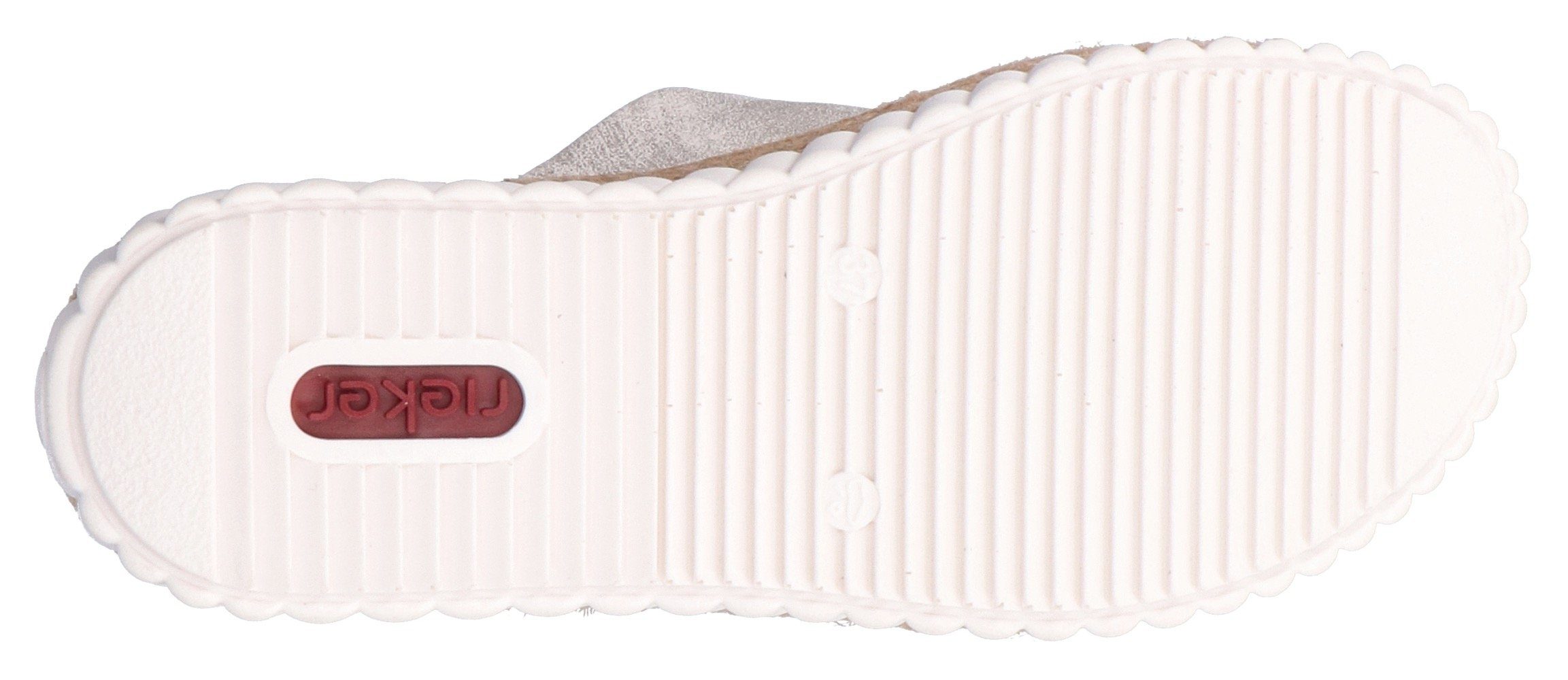 Rieker Slippers sleehak, zomerschoen, slippers met jute-omranding aan de loopzool