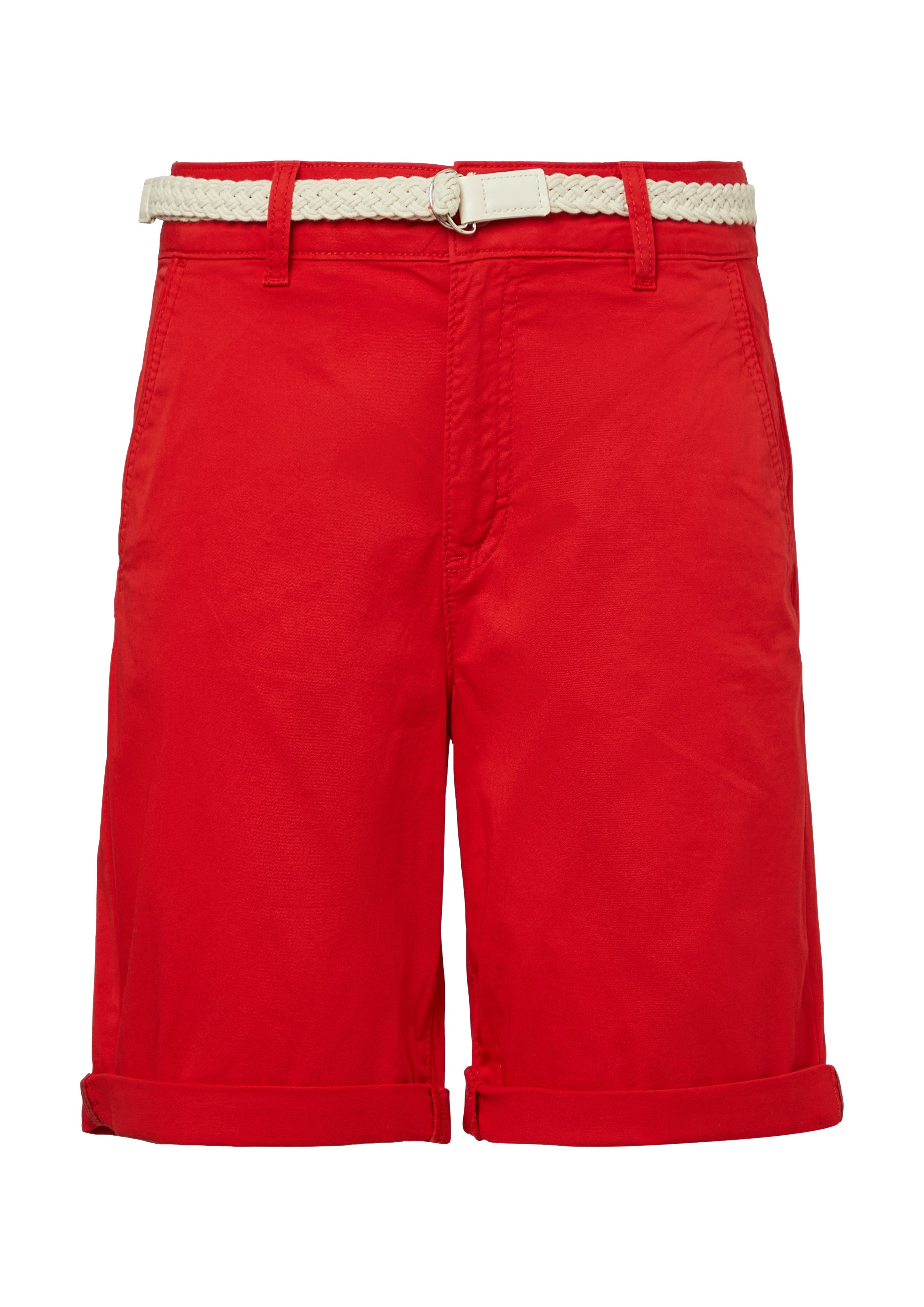 s.Oliver Chino-short met gevlochten riem