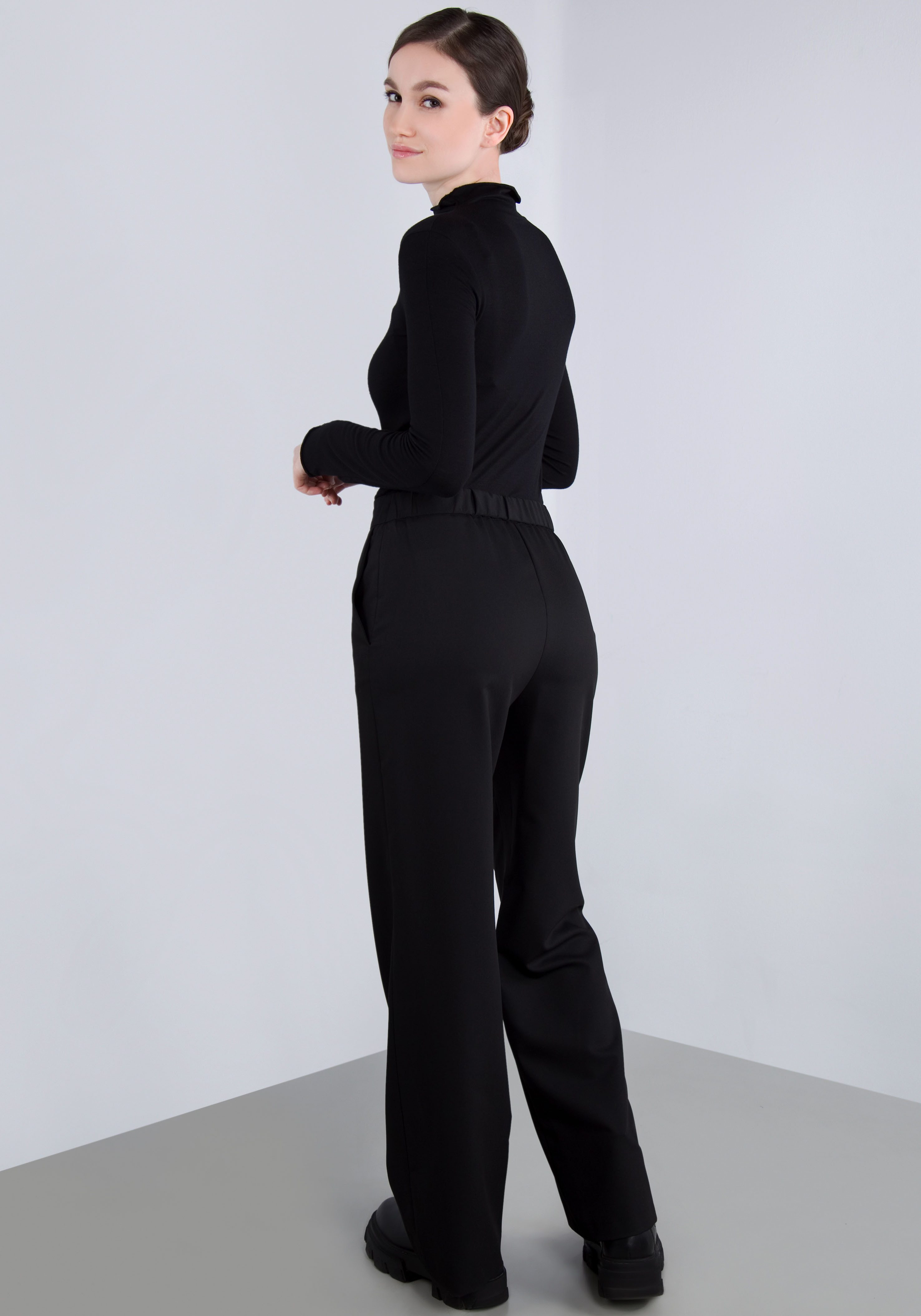 IMPERIAL Stoffen broek , casual wijde broek met elastische tailleband aan de achterkant