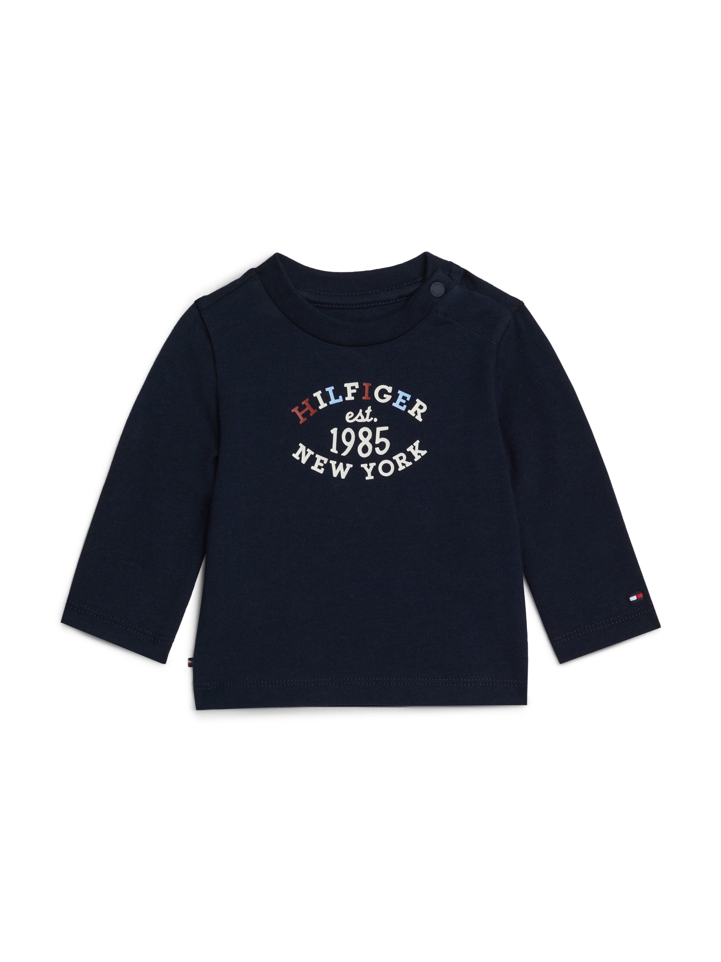 Tommy Hilfiger Shirt met lange mouwen MONOTYPE OVAL REGULAR TEE LS Baby tot 2 jaar met logo-opdruk