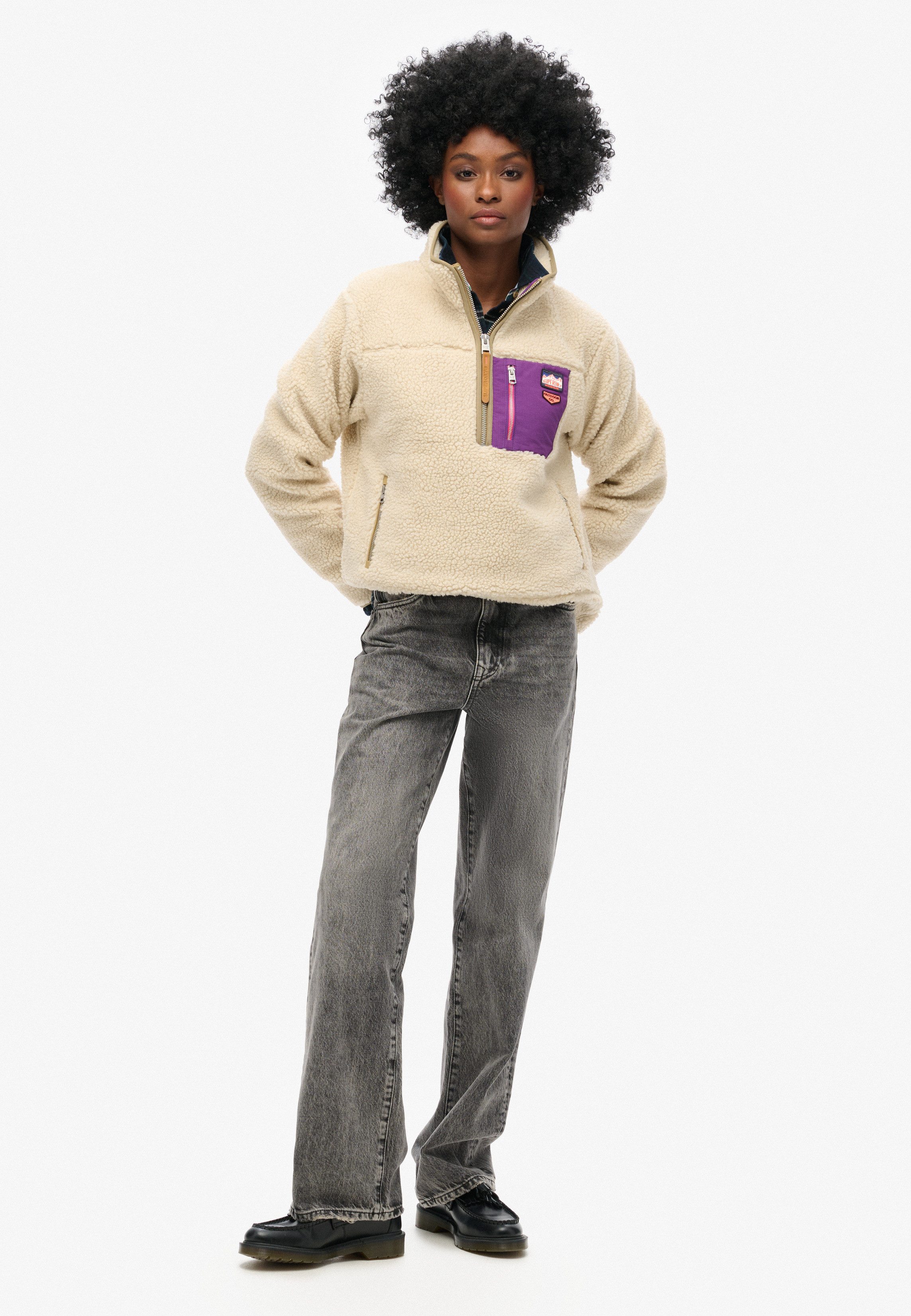 Superdry Fleecetrui VINTAGE RETRO HALF ZIP FLEECE