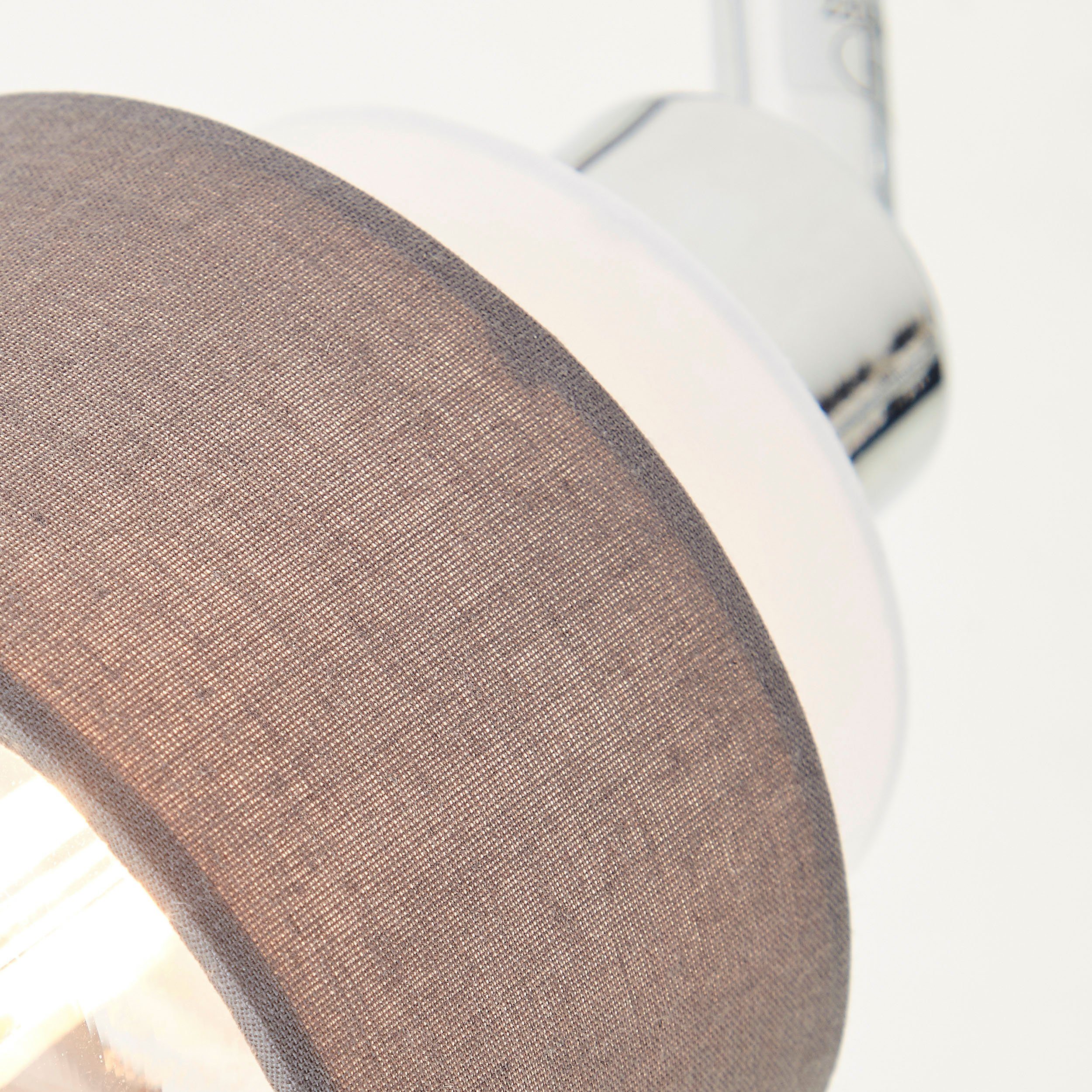 Brilliant Leuchten Plafondspot Naples Breedte 48 cm, E14, metaal/textiel, chroomkleurig/grijs/wit