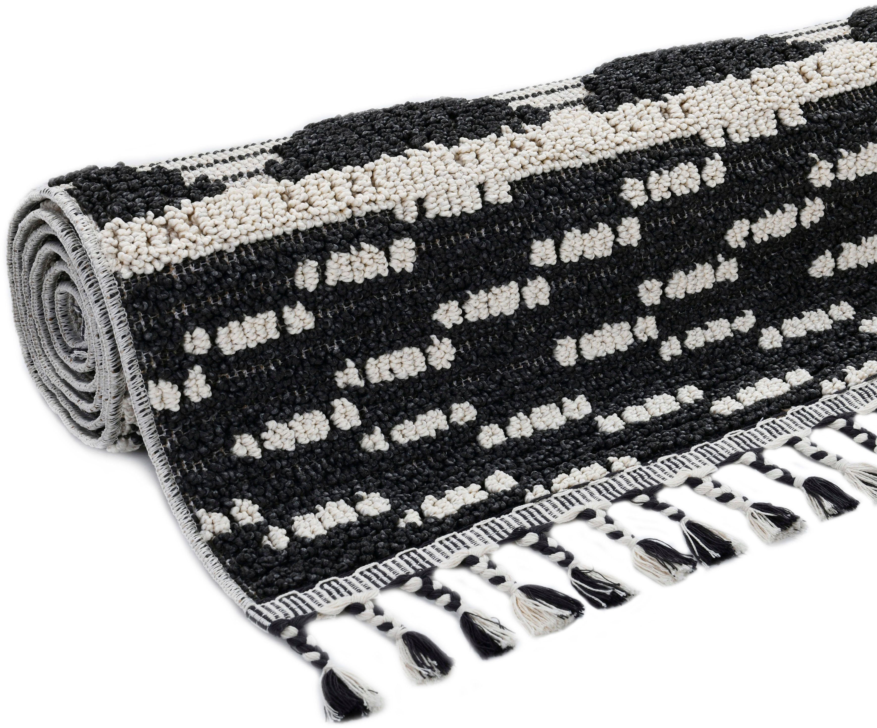 andas Vloerkleed David bijzonder plat, boho look, met franje