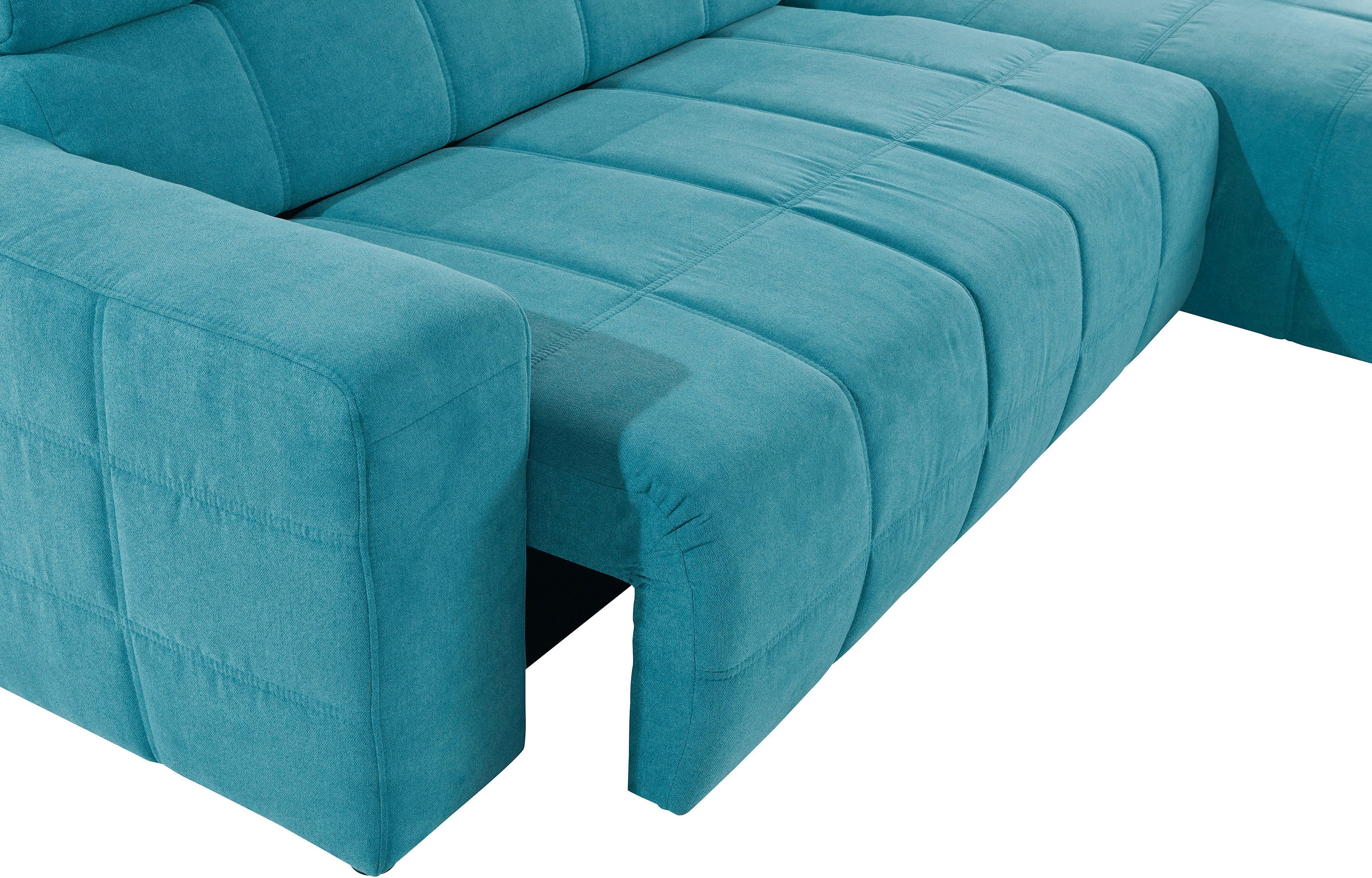 DOMO collection Hoekbank Brandon B/D/H: 289/177/80 cm, keuze met zitdiepteverstelling, L-vorm