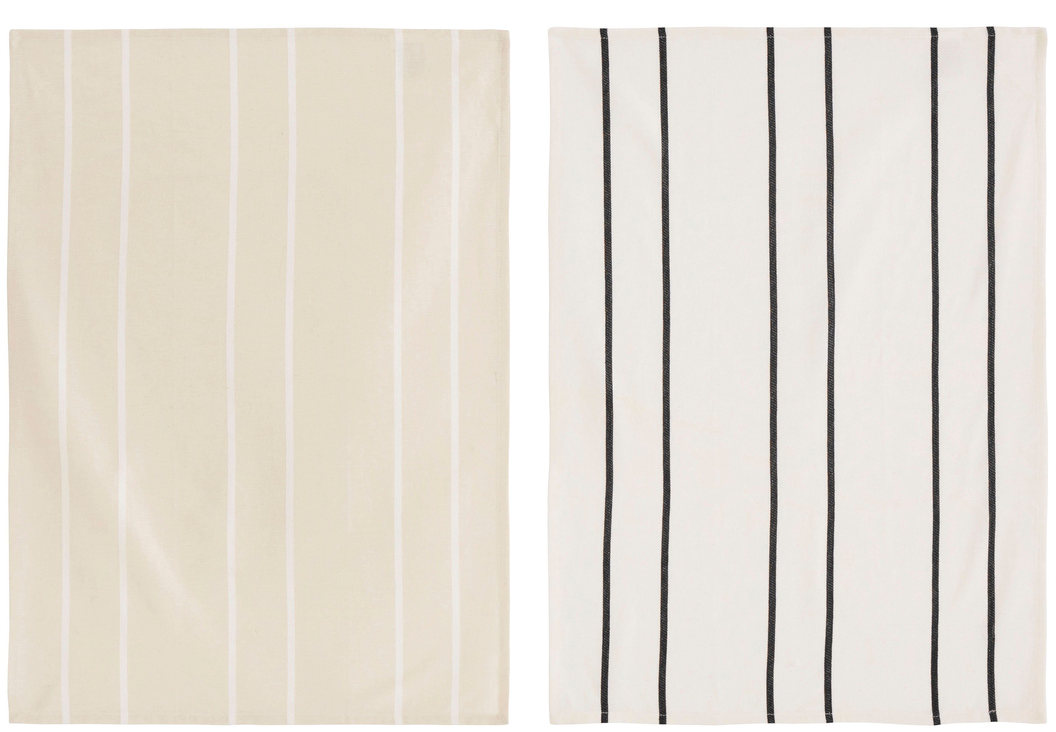 LeGer Home by Lena Gercke Theedoek Anisha, van 100% katoen in twee verschillende kleuren, afmetingen per doek ca. 50 x 70 cm (set, 10-delig)
