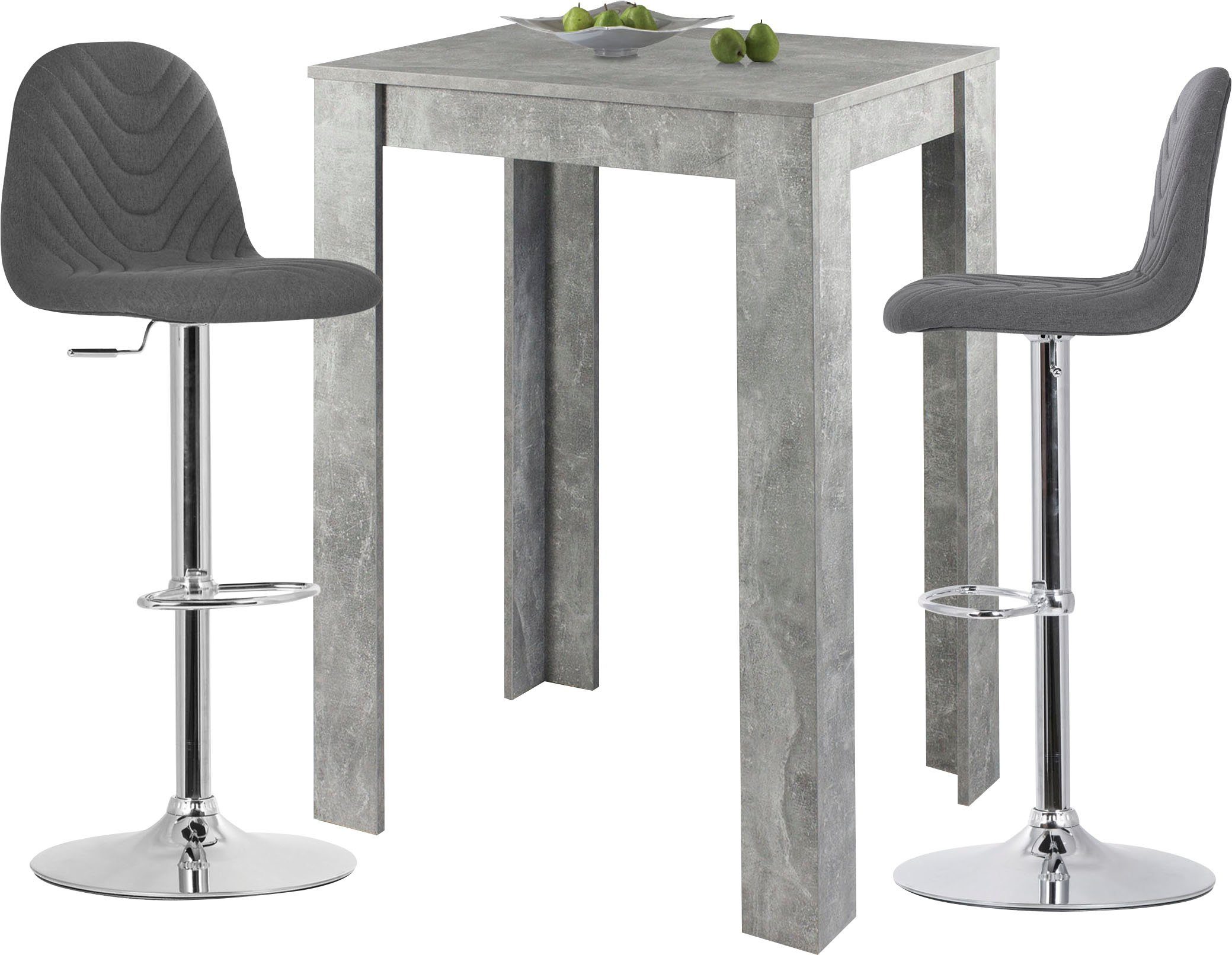 byLIVING Barkruk Casino 01 draaibaar met hoogteverstelling, bekleding van weefstof, metalen frame (set, 2 stuks)