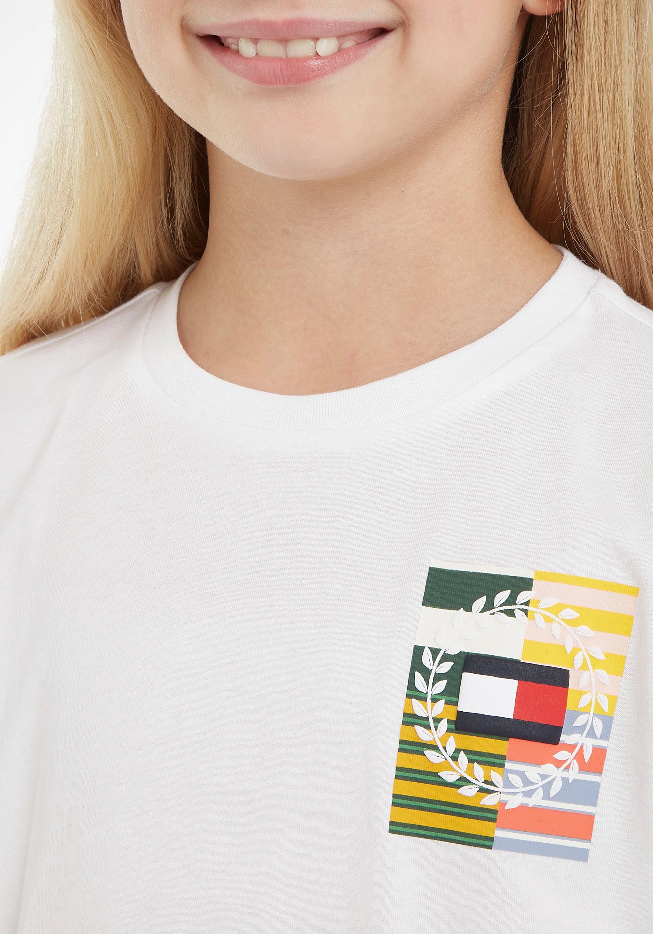 Tommy Hilfiger Shirt met lange mouwen MULTI ARTWORK TEE L/S met grote print op de rug en kleine op de borst