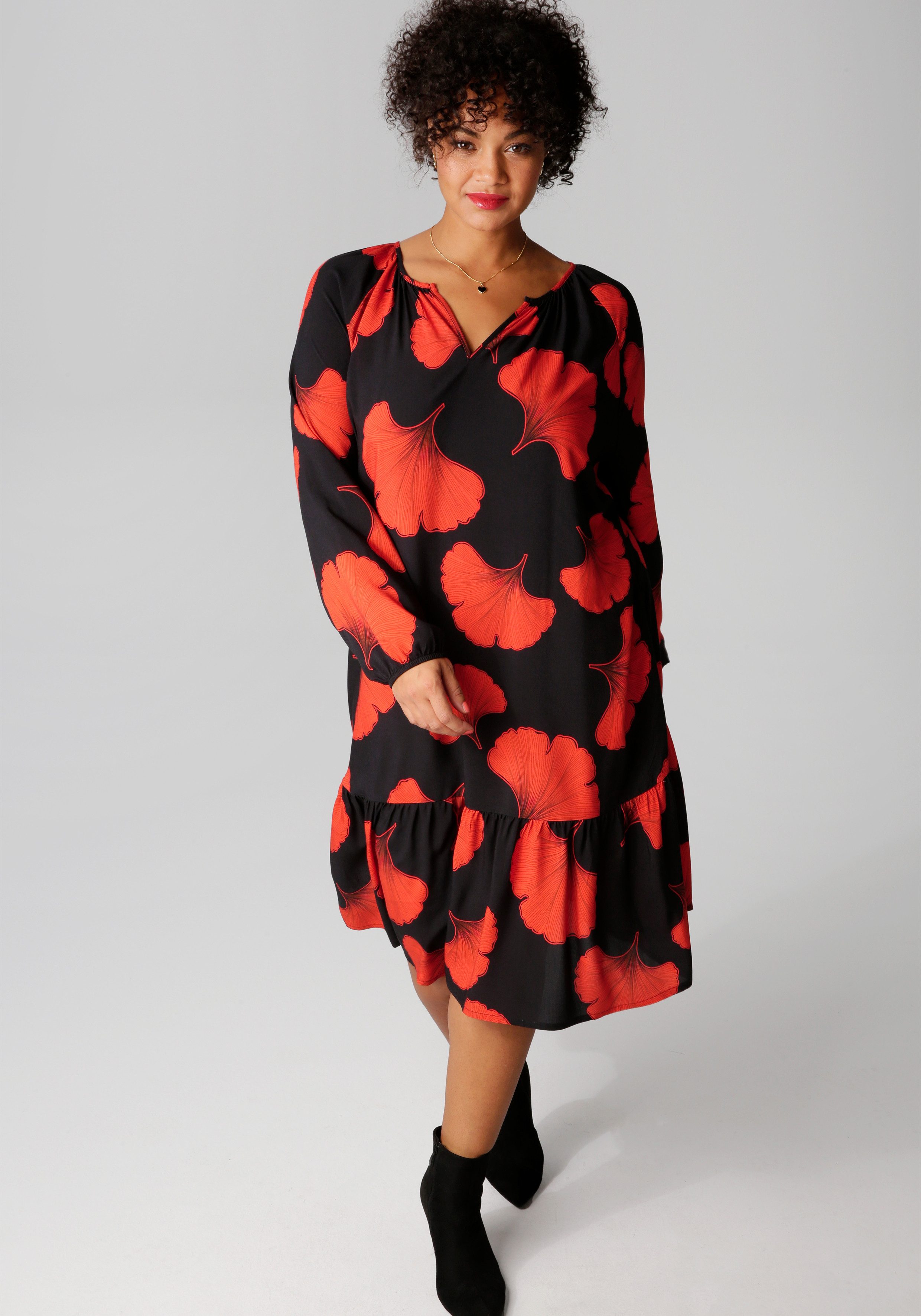 Aniston PLUS Zomerjurk Met grootbloemige print
