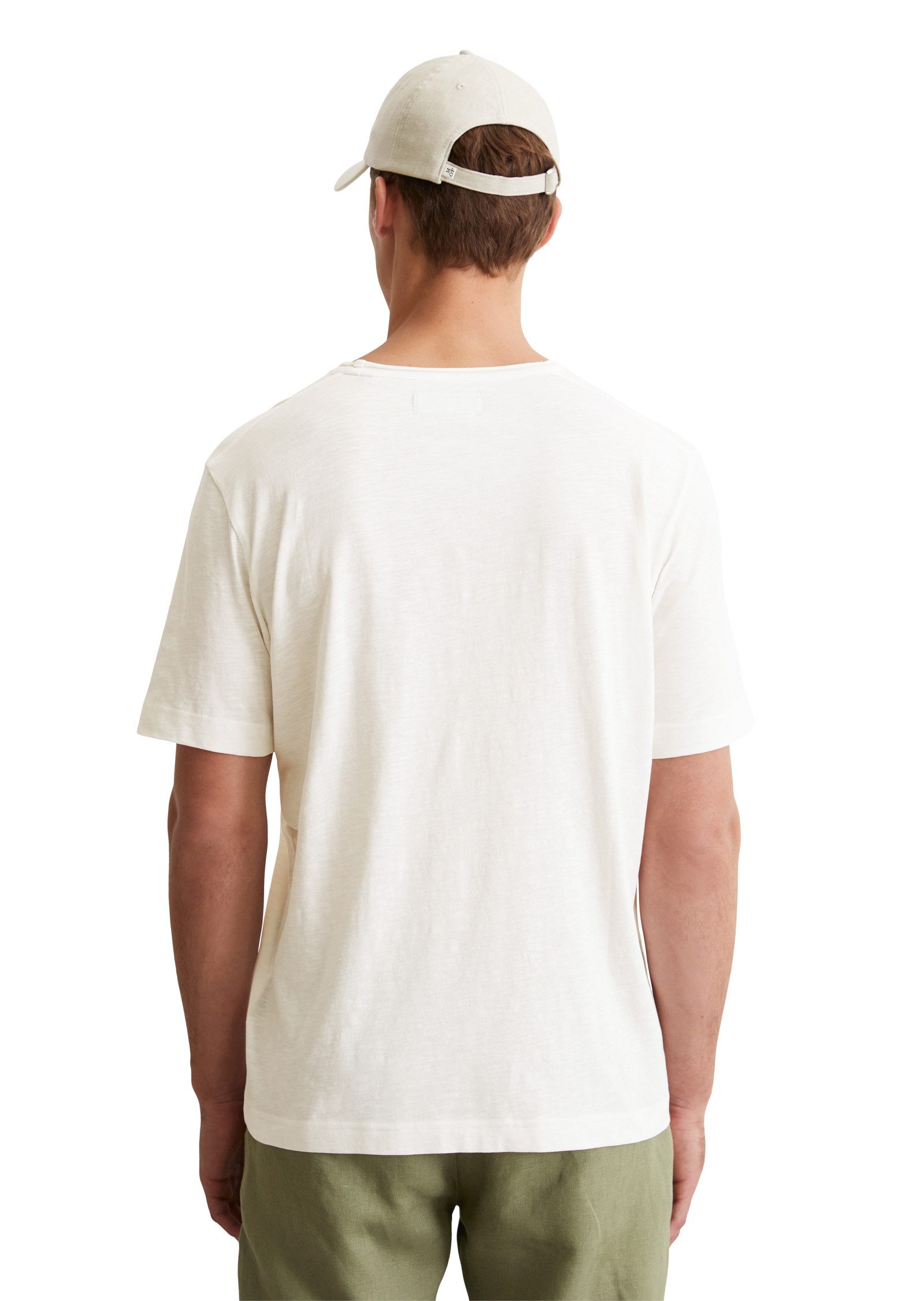 Marc O'Polo T-shirt onregelmatige slub-jersey, elastische ronde hals