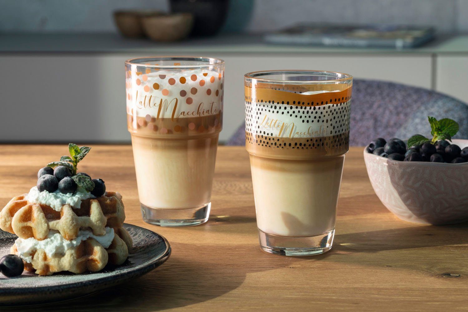 LEONARDO Latte macchiato glas Glazen-set SOLO, met Latte Macchiato-opdruk (set, 6-delig)