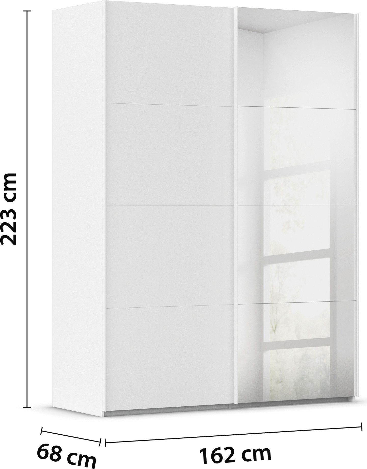 rauch Schuifdeurkast Kledingkast Kast Garderobe Slaapkamerkast EVELYN in elegante stijl met spiegel 5 breedtes veel opbergruimte made in germany