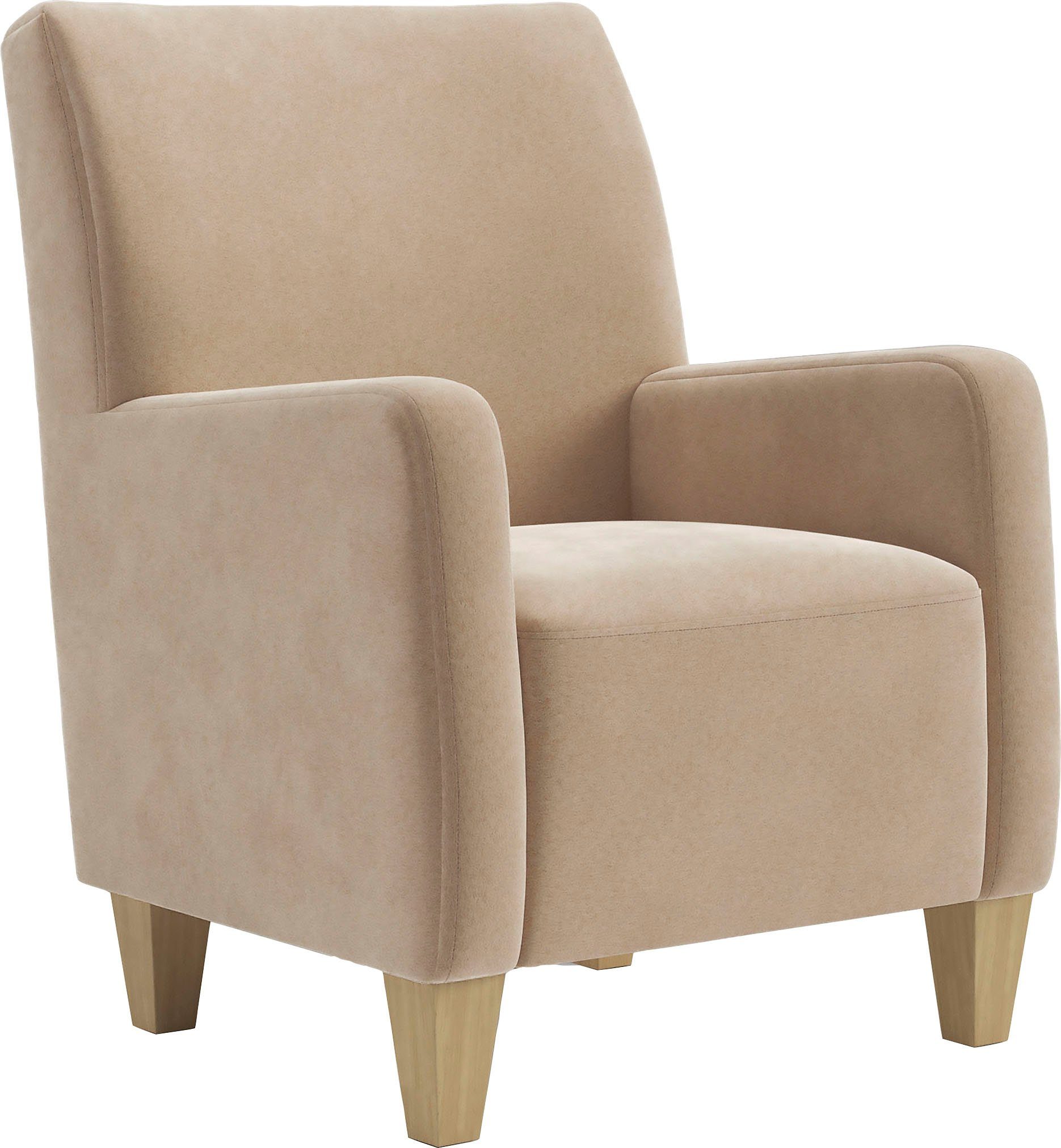 Home affaire Fauteuil Viva met binnenvering, met beukenhouten poten