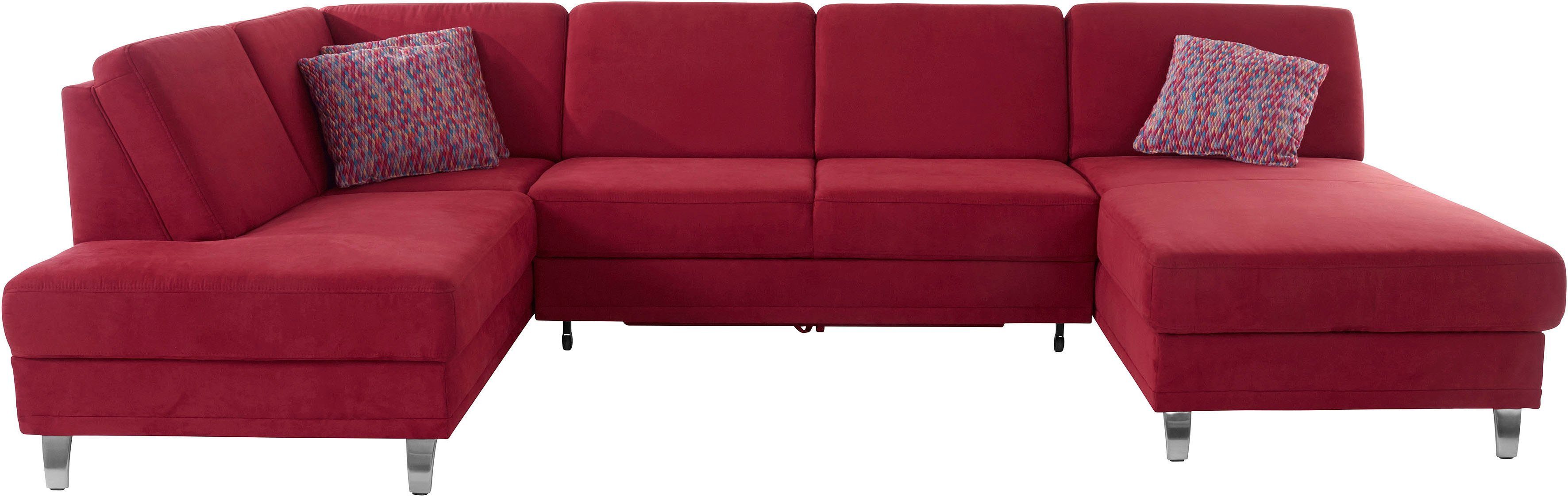 sit&more Zithoek Clio U-vorm naar keuze met slaapfunctie en bedkist, met binnenvering