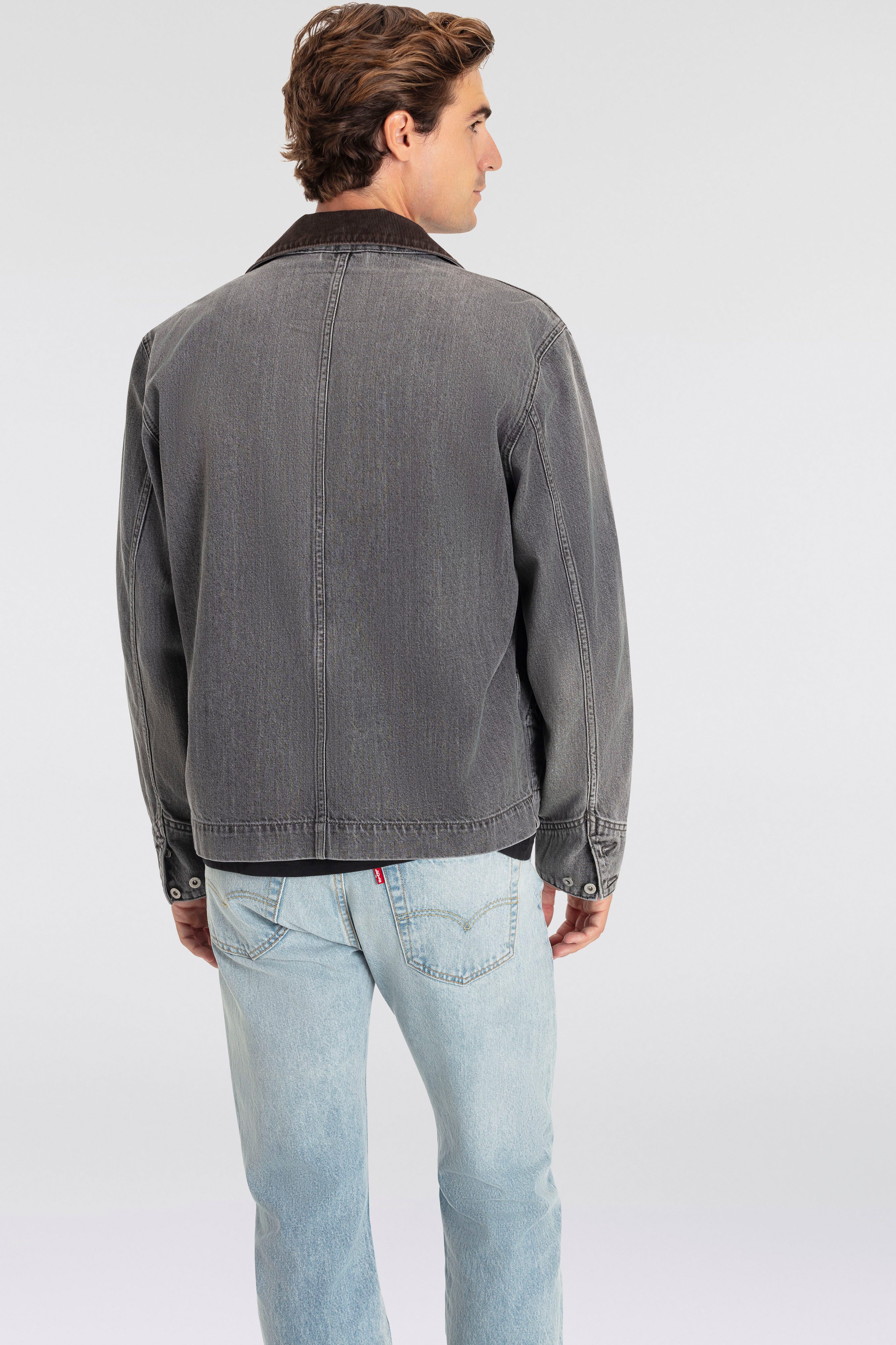 Levi's® Jeansjack FULL ZIP MECHANICS TRKR met rits en kraag met cord-inzet